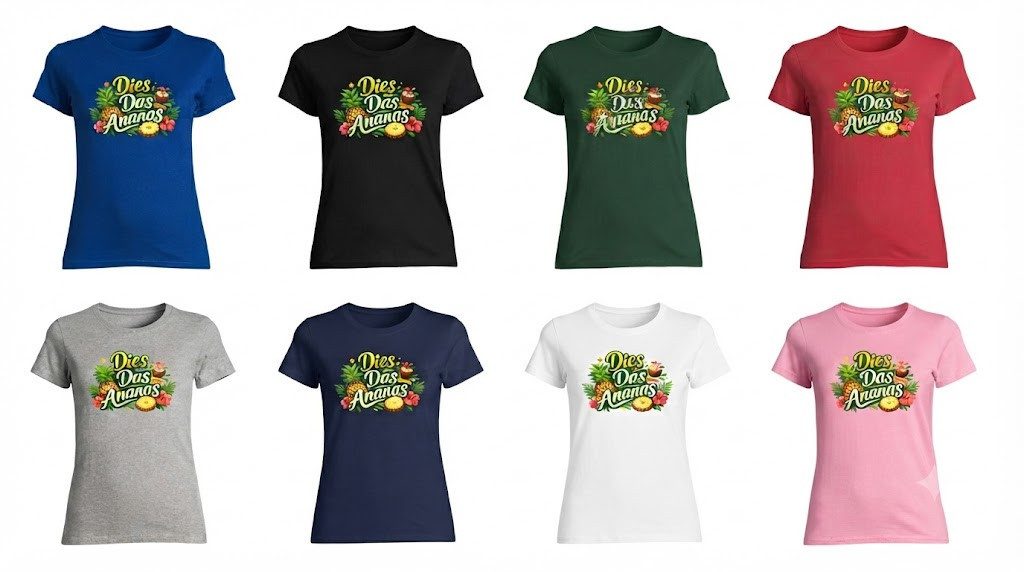 Blondie & Brownie T-Shirt Dies Das Ananas Damen Tee Print Rundhals Baumwolle Motiv Humor (Einzelstück, Einzelartikel) Dies Das Ananas Damen Motivshirt