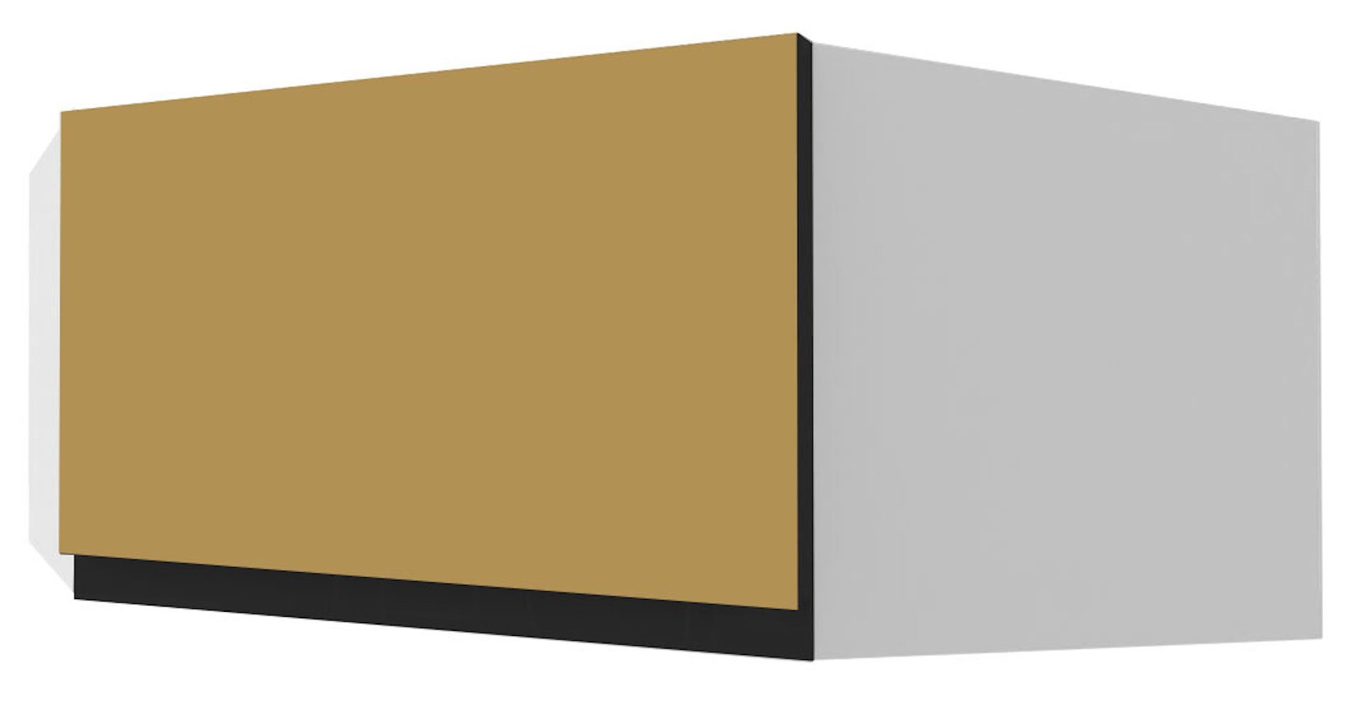 Feldmann-Wohnen Eckhängeschrank Velden 60cm Front-, Korpusfarbe und Ausführung wählbar grifflos 1-türig gold super matt