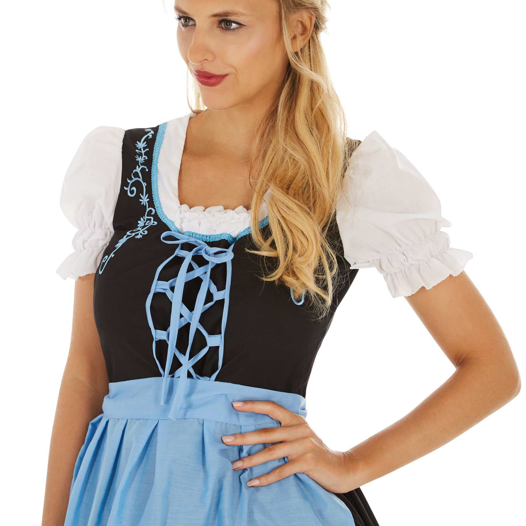 dressforfun Kostüm Frauenkostüm Dirndl Oktoberfest Madl Modell 2, Tailliertes Dirndl in schlichtem, zeitlosem Look