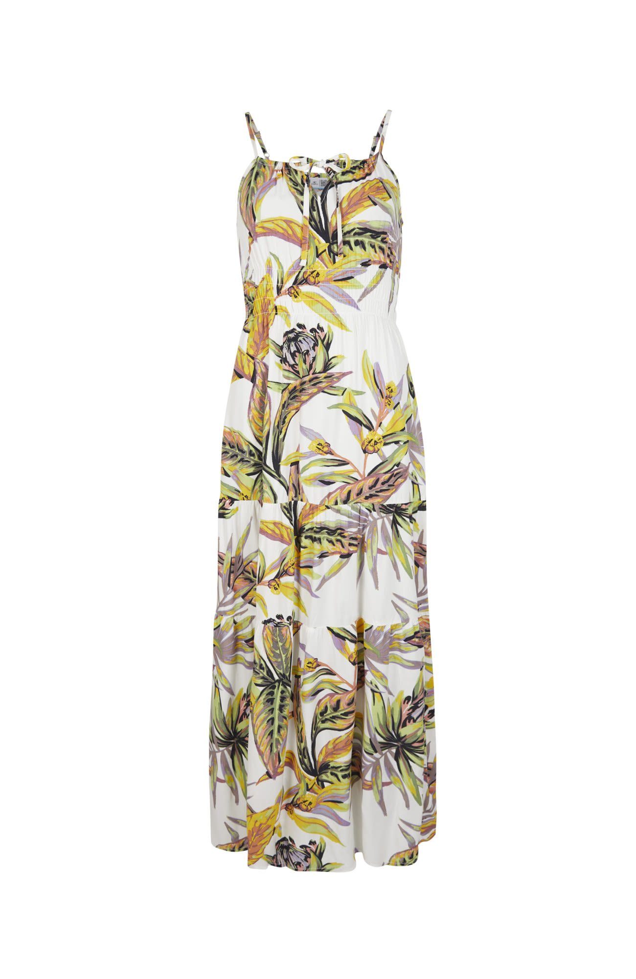 O'Neill Sommerkleid Oneill W Quorra Maxi Dress Damen Kleid White Tropical Flower | Sommerkleider