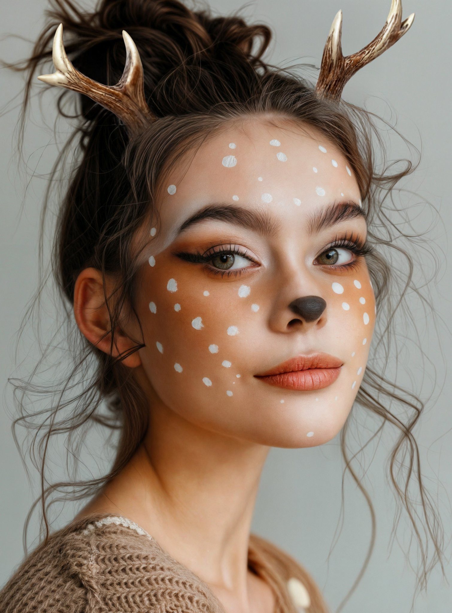 Maskworld Theaterschminke Make-up Set Reh braun - Rentier Schminke Fasching, Karneval Schminkset mit perfekt abgestimmten Komponenten
