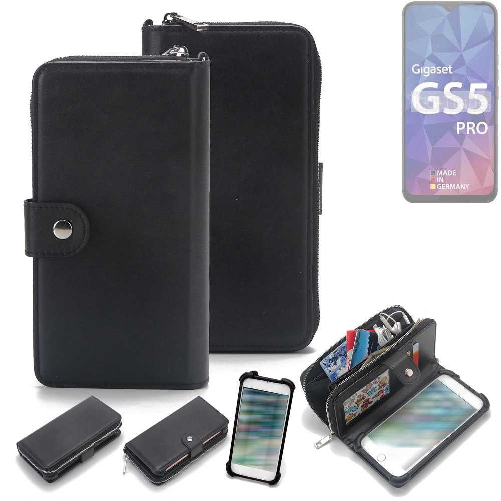 K-S-Trade Handyhülle für Gigaset GS5 Pro SE, 2in1 Handyhülle Schutzhülle & Portemonnee Cover Handy Hülle