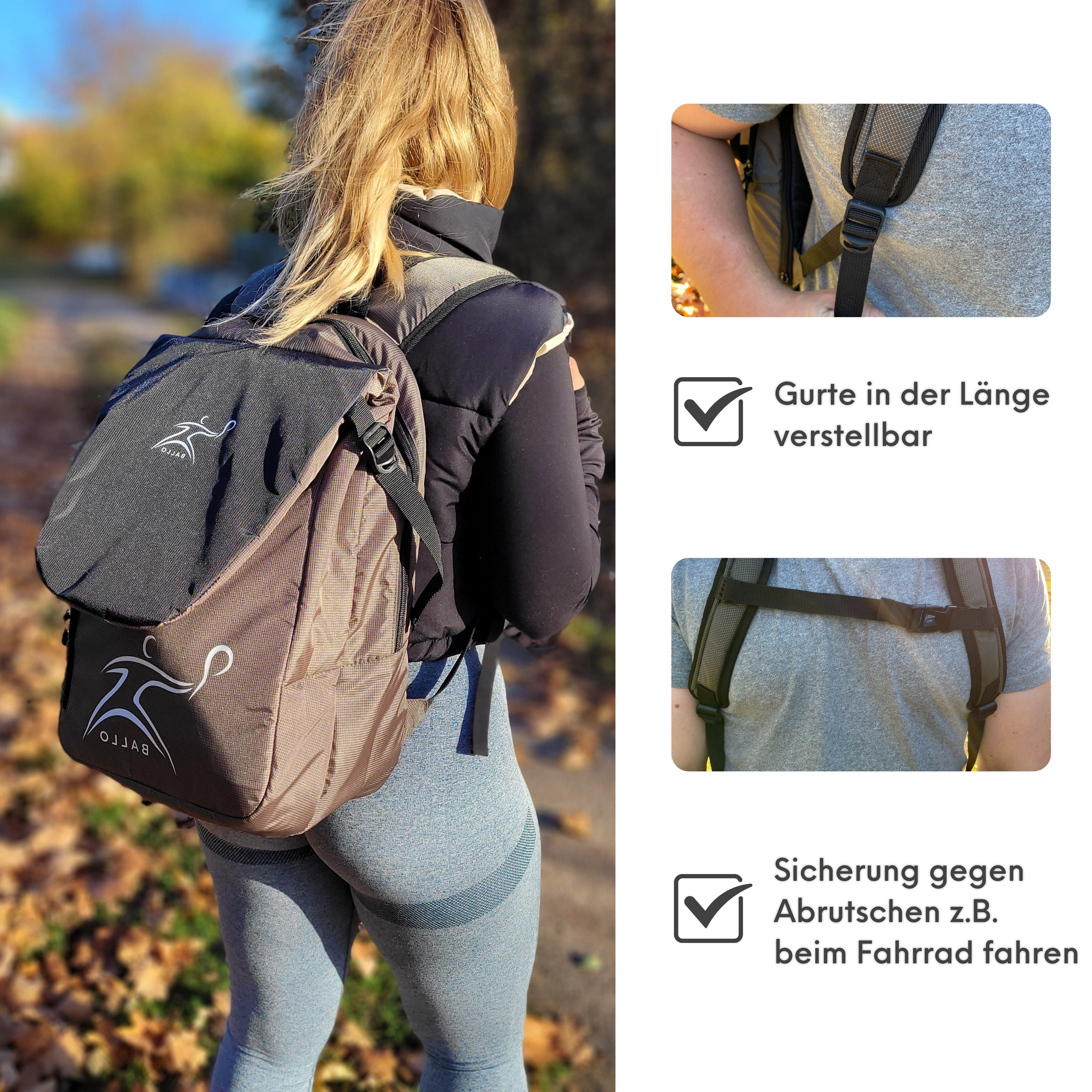 BALLO® Tennisrucksack Tennistasche Schlägertasche Rucksack Tasche Tennis Badmintion, Wasserfest, vollständiges Schlägerfach