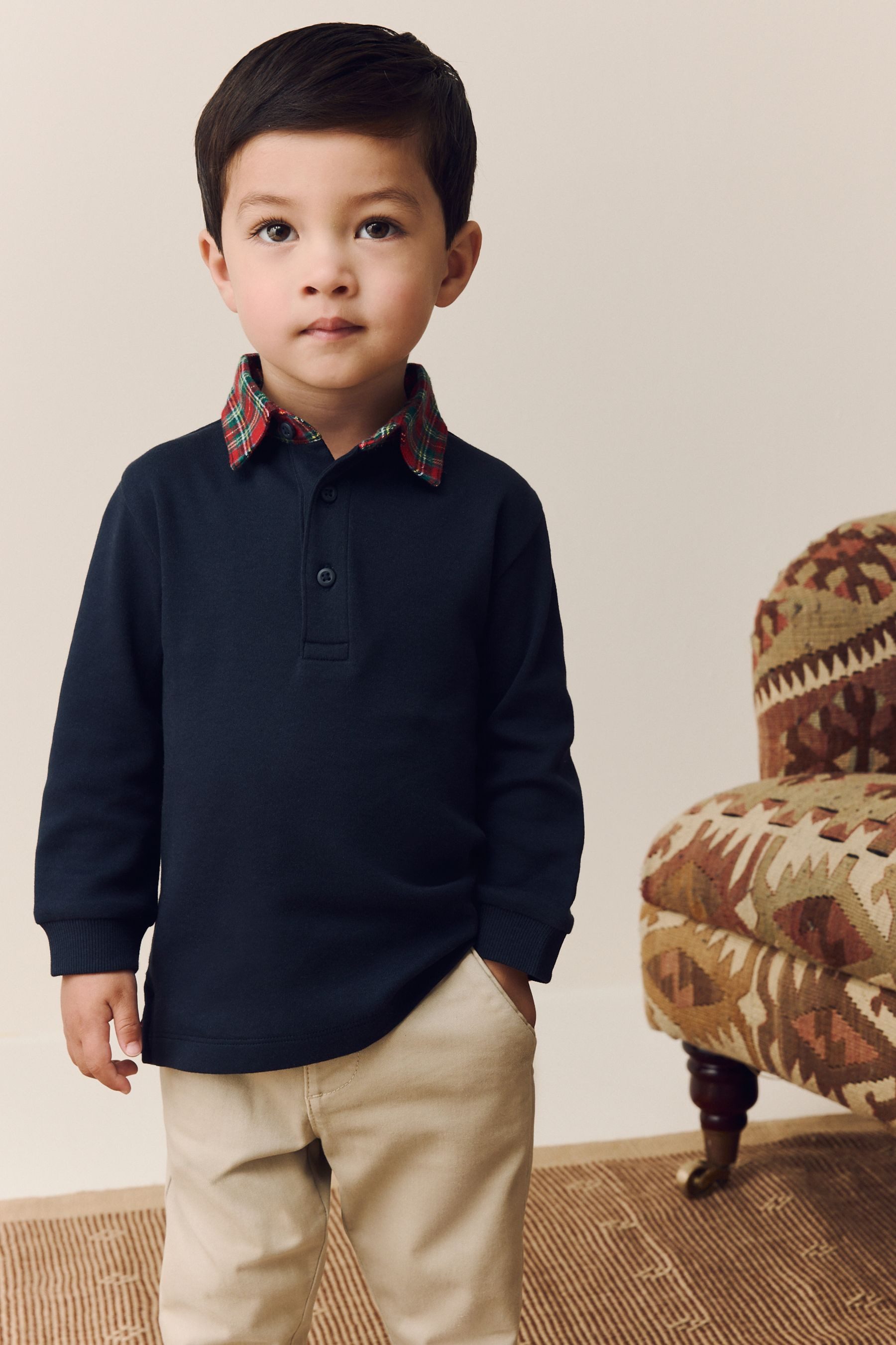 Next Langarm-Poloshirt Langärmeliges Polo-Shirt (1-tlg) günstig online kaufen