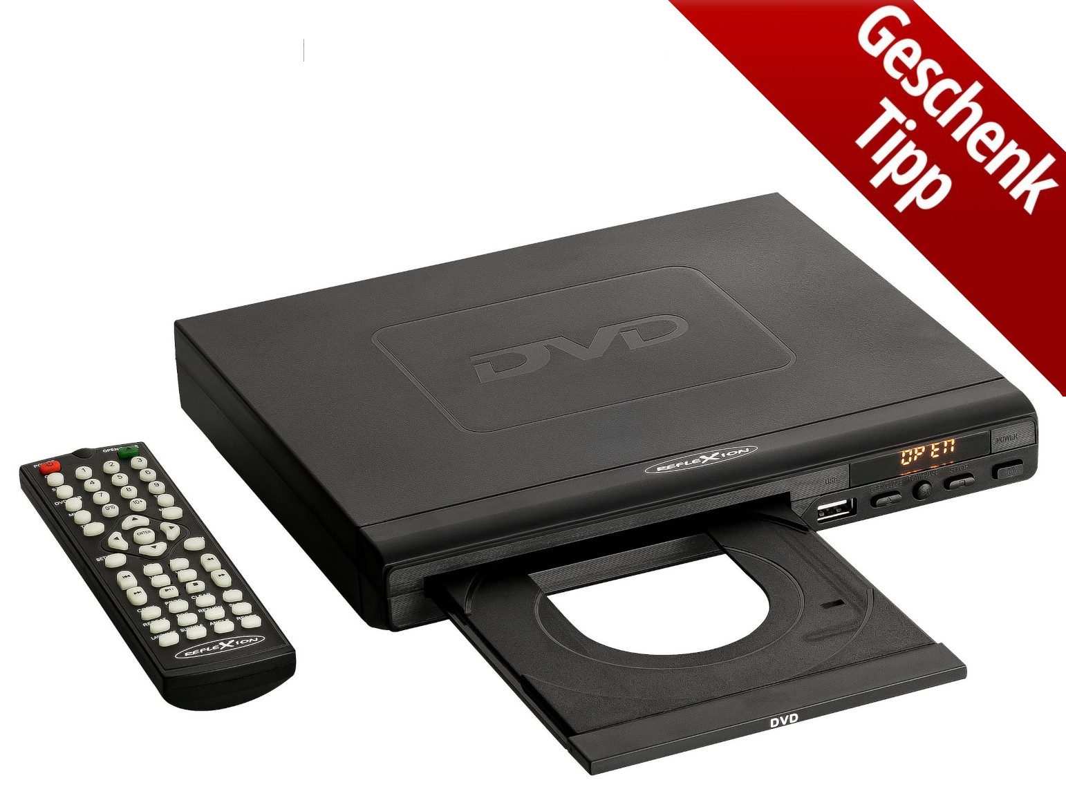 Reflexion DVD367 DVD/CD-Player mit Außendisplay DVD проигрыватели (Full HD, Display, HDMI, Fernbedienung und CD Kopierfunktion auf USB)