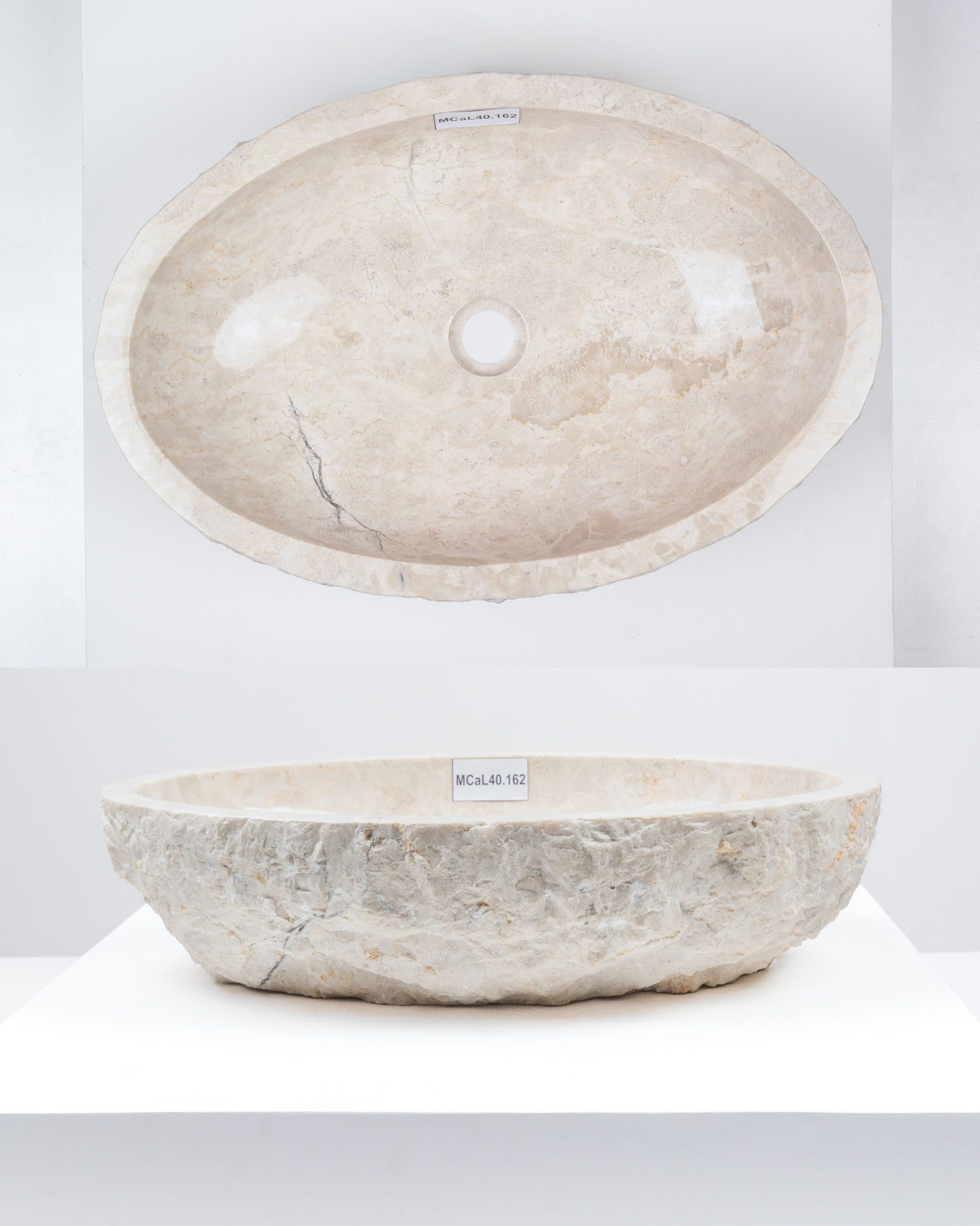 wohnfreuden Aufsatzwaschbecken Erosi Marmor Waschbecken 60 cm creme (Kein Set), 102276_MCaL40.162
