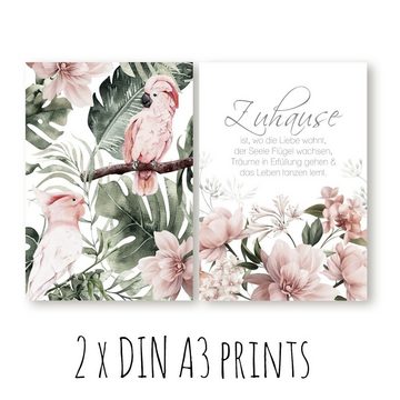 homestyle-accessoires Poster Bilderset ZUHAUSE IST, WO DIE LIEBE WOHNT DIN A3/A4/A5 Prints, (10 St), Ohne Bilderrahmen