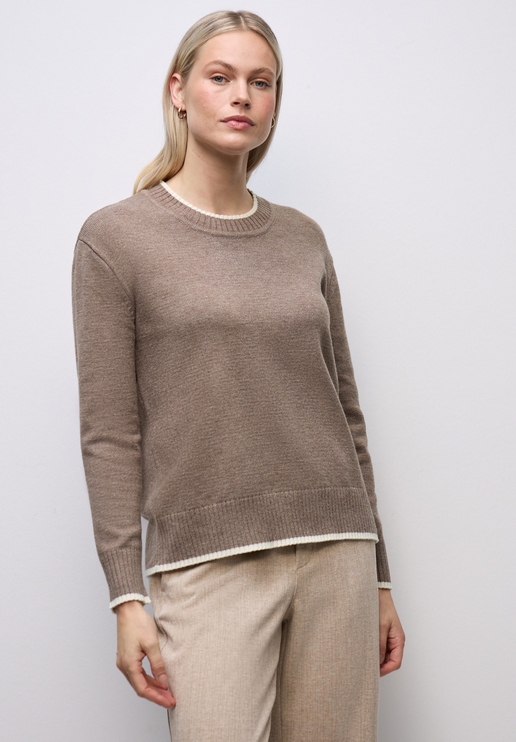 STREET ONE Strickpullover mit Materialmix günstig online kaufen