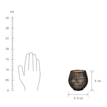 BUTLERS Teelichthalter YOKO Teelichthalter-Set 2-tlg., schwarz-goldener Teelichthalter Höhe 13 cm - aus Eisen