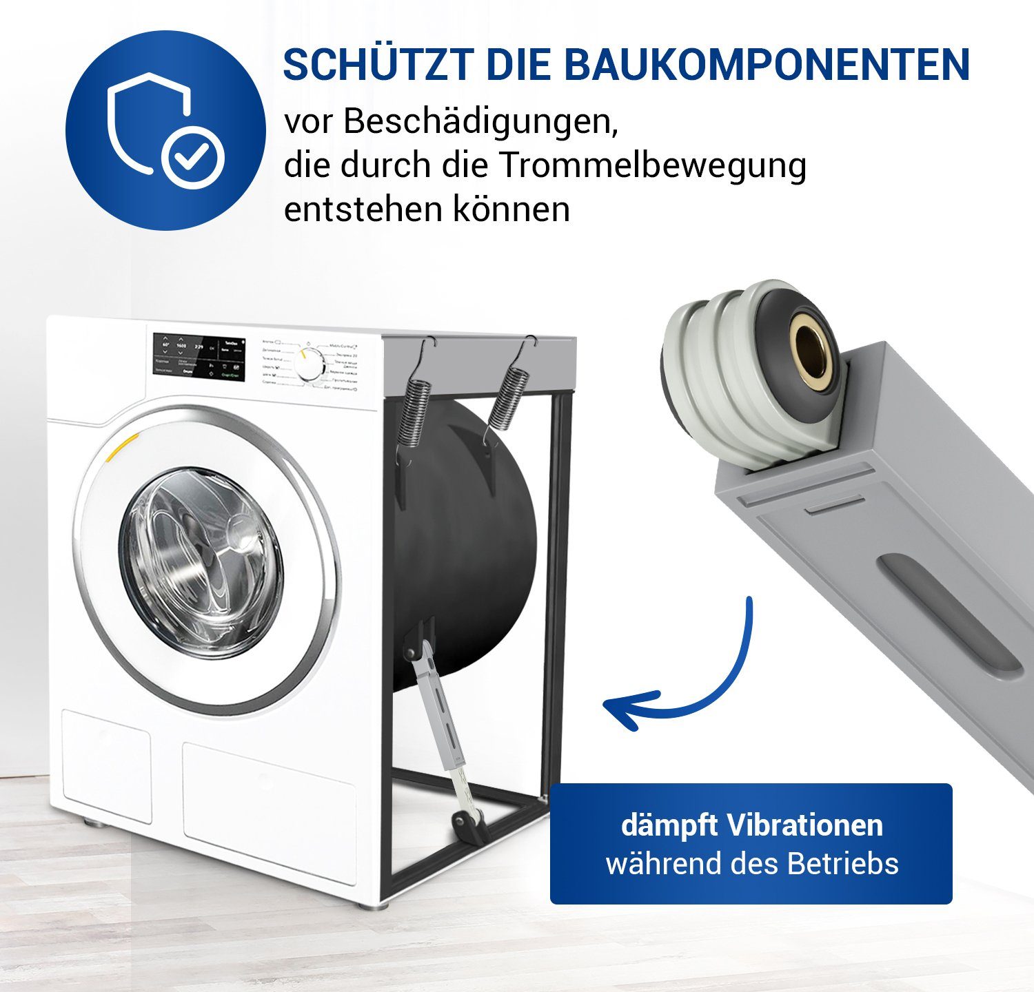 90N (1-St), 00742719, Hülsen VIOKS Waschmaschine für Stoßdämpfer Waschtrockner Vibrationsdämpfer Bosch mit 2 Ersatz für