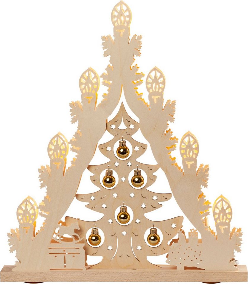 Weigla LED Lichterbogen Weihnachtsbaum mit Kugeln (1-tlg), Lichterspitze, 7- flammig, Länge Anschlusskabel ca. 1,8 Meter