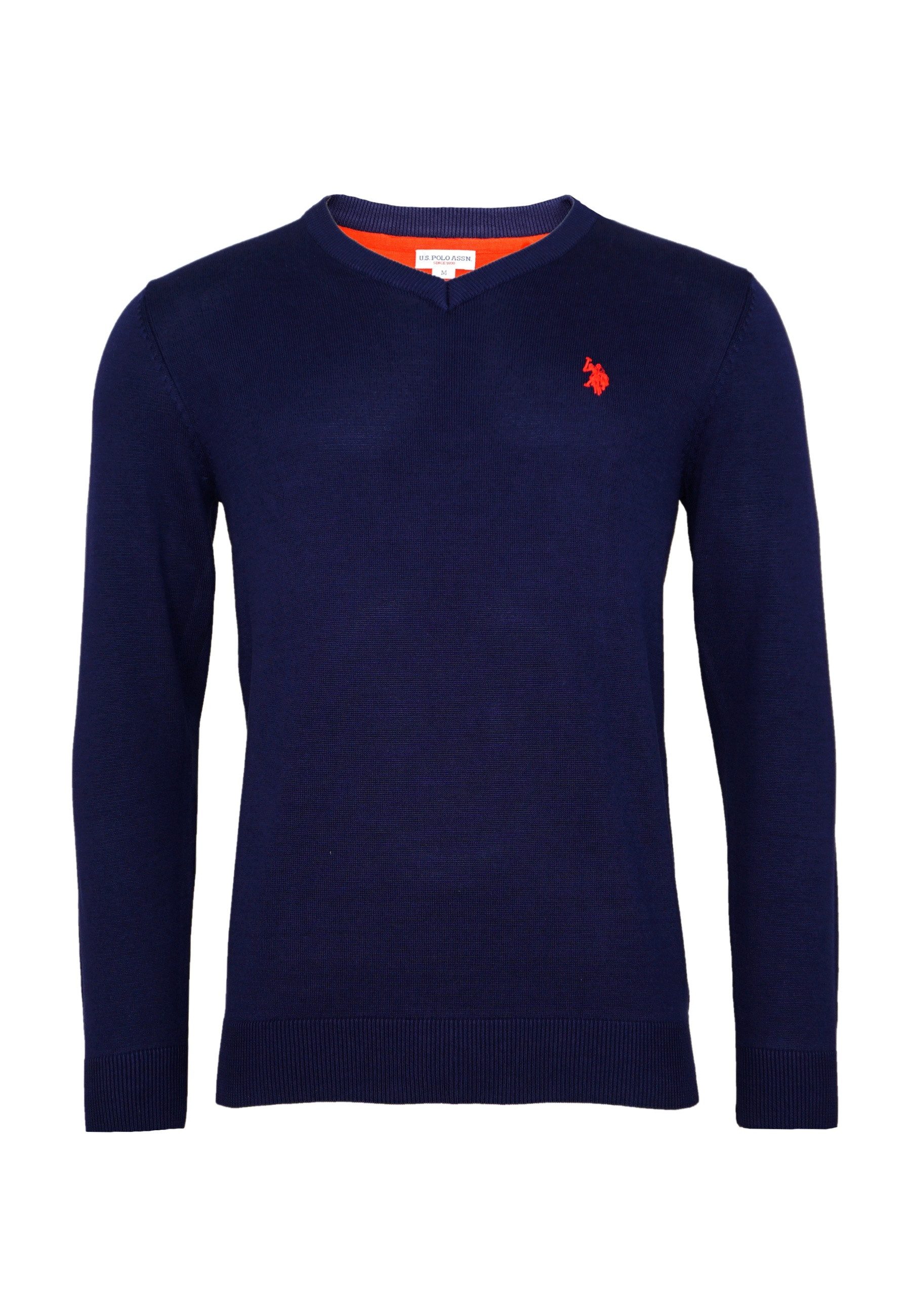 U.S. Polo Assn. Strickpullover Pullover V-Neck Feinstrick (1-tlg) günstig online kaufen