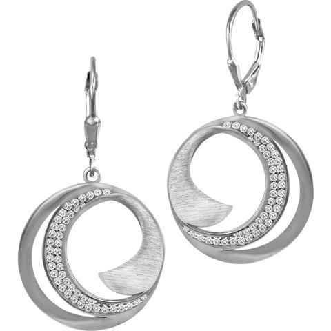 SilberDream Paar Ohrhänger SilberDream Damen Ohrhänger Ohrringe 925 (Ohrhänger), Damen Ohrhänger Circle aus 925 Sterling Silber, glanz, matt, Farbe: si