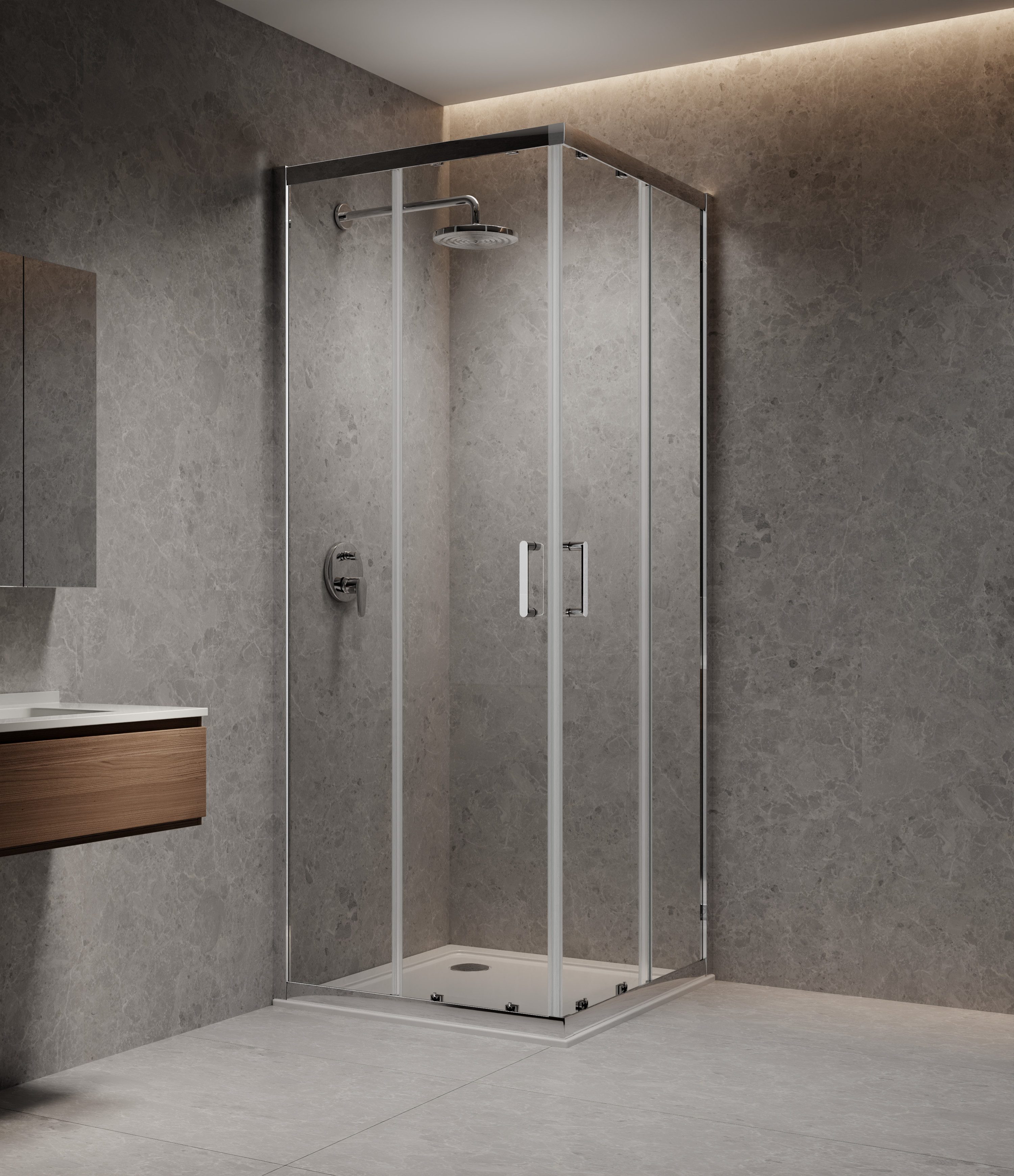 welltime Eckdusche New Trento, BxT: 80x80 günstig online kaufen
