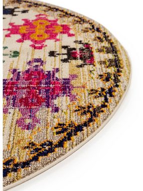 Teppich Casa, benuta, rund, Höhe: 11 mm, Kunstfaser, Berber, Ethno-Style, Wohnzimmer