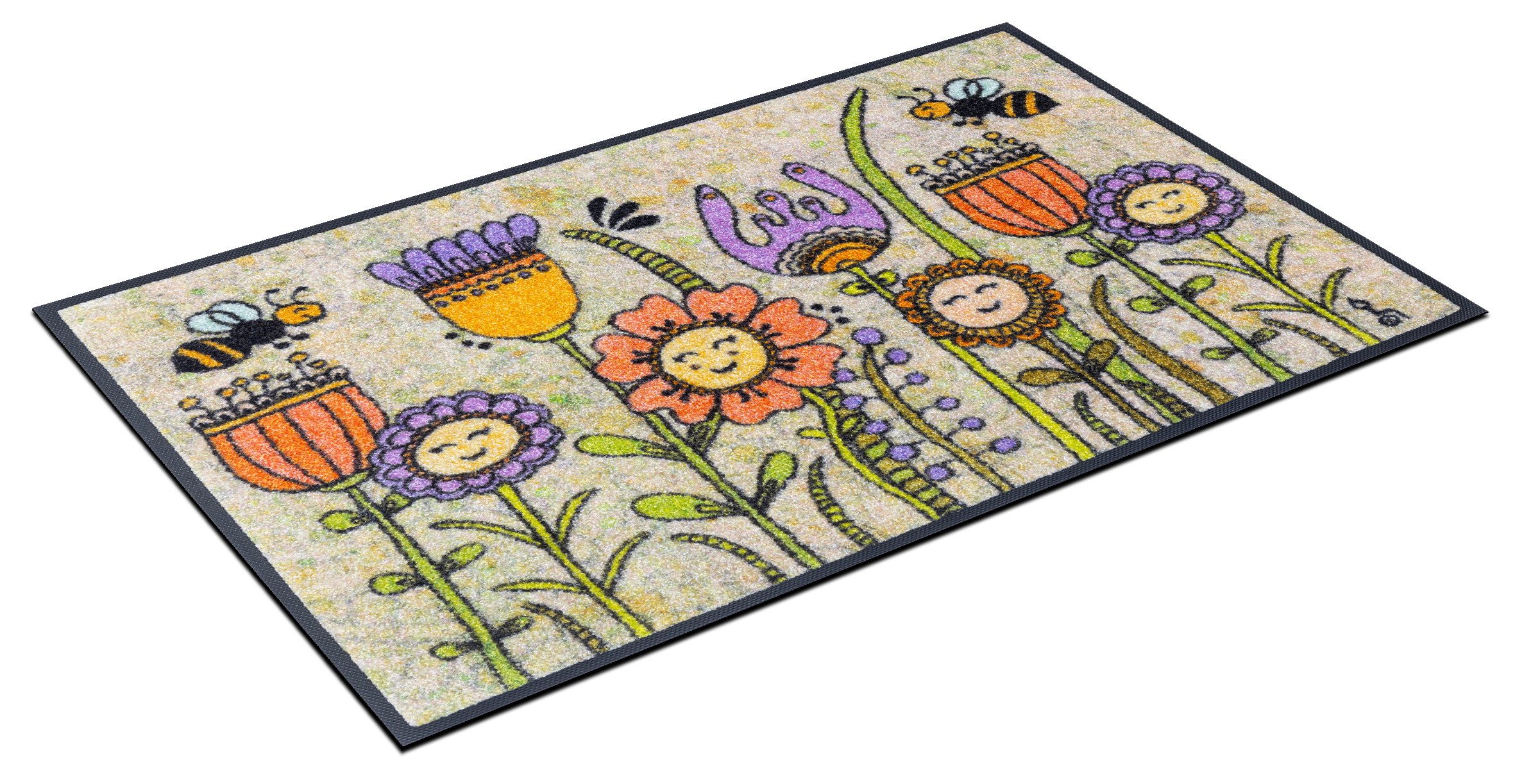 wash+dry by Kleen-Tex Fußmatte Friendly Flowers, rechteckig, Höhe: 7 mm