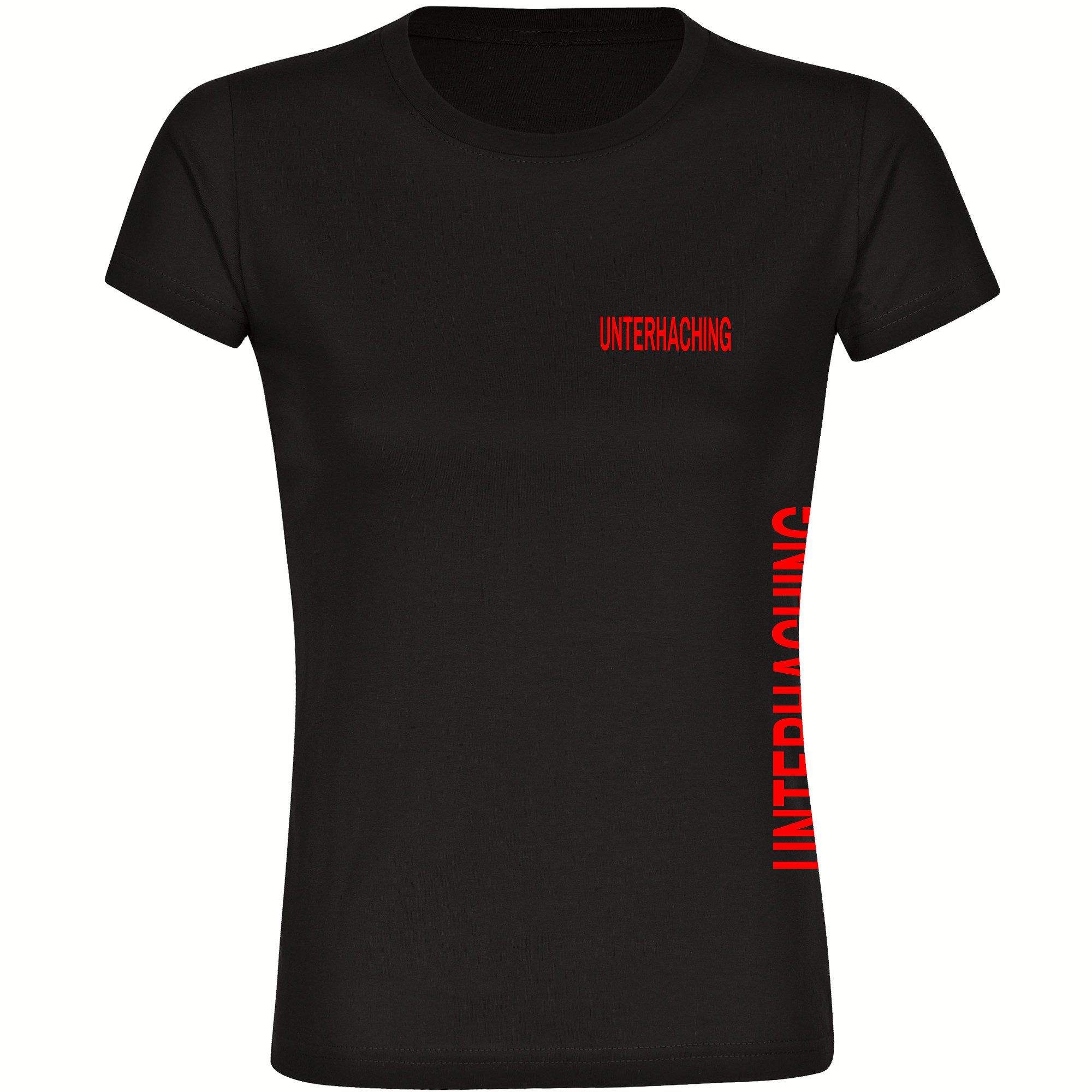 multifanshop T-Shirt Damen Unterhaching - Brust & Seite - Frauen