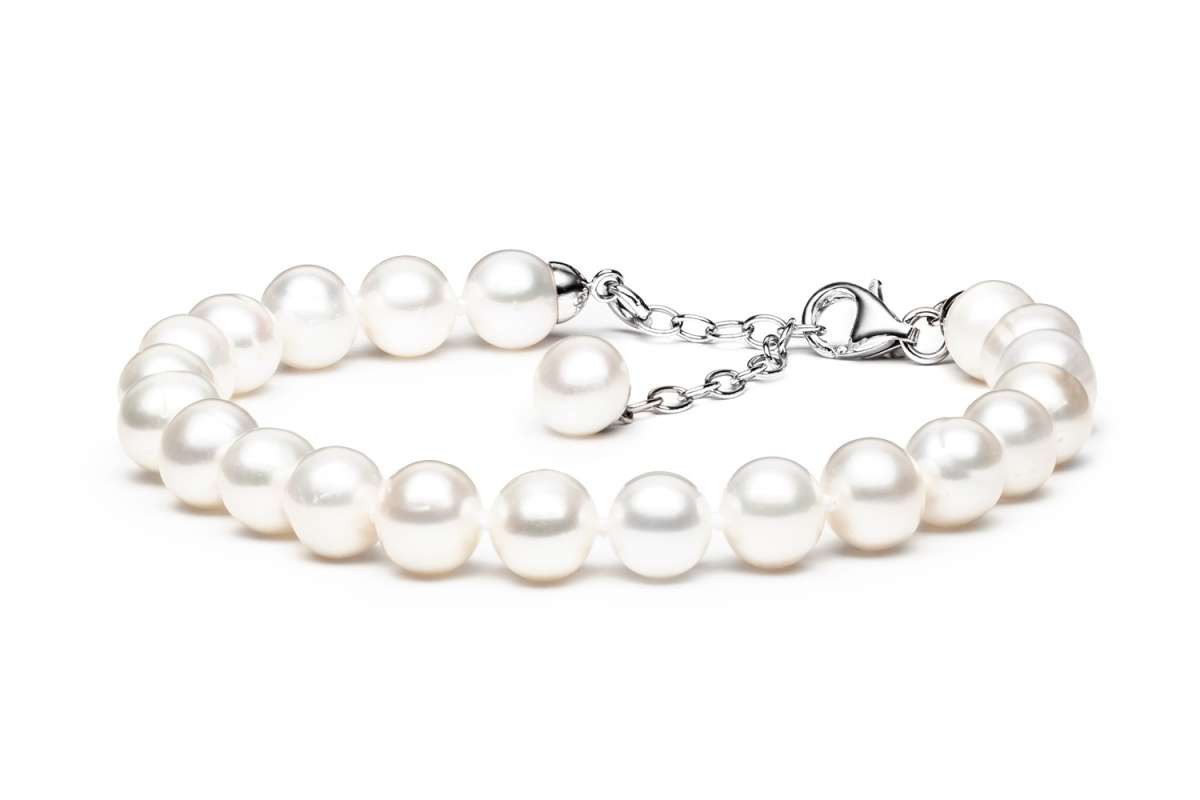 Gaura Pearls Perlenarmband klassisch weiß rund günstig online kaufen