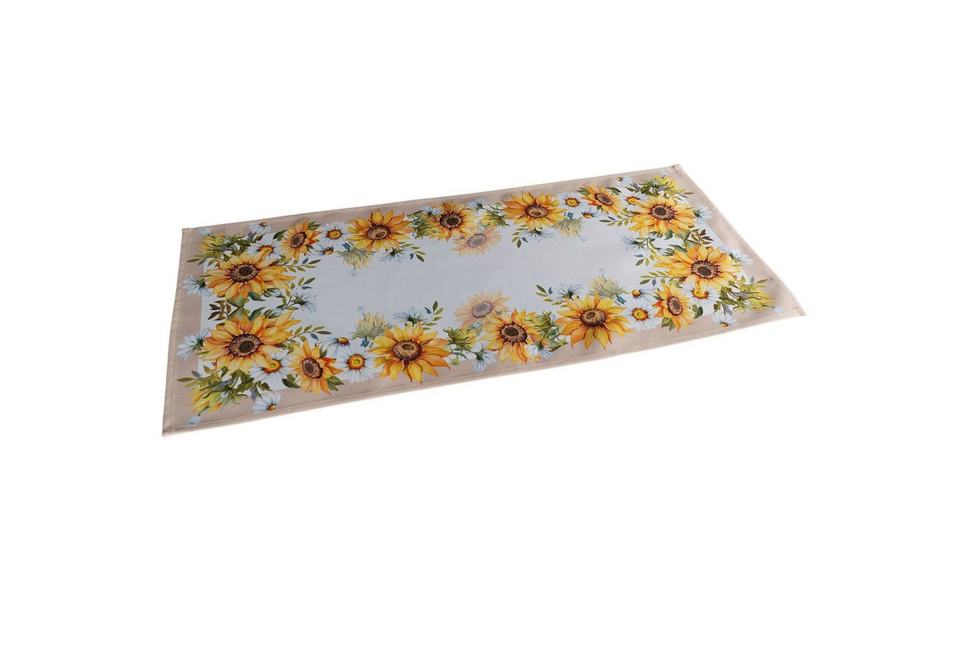 matches21 HOME & HOBBY Tischdecke Tischläufer Herbst 40 x 85 cm mit Motiv gelbe Sonnenblumen & Blätter (1-tlg), Tischdeko für Küche & Tisch