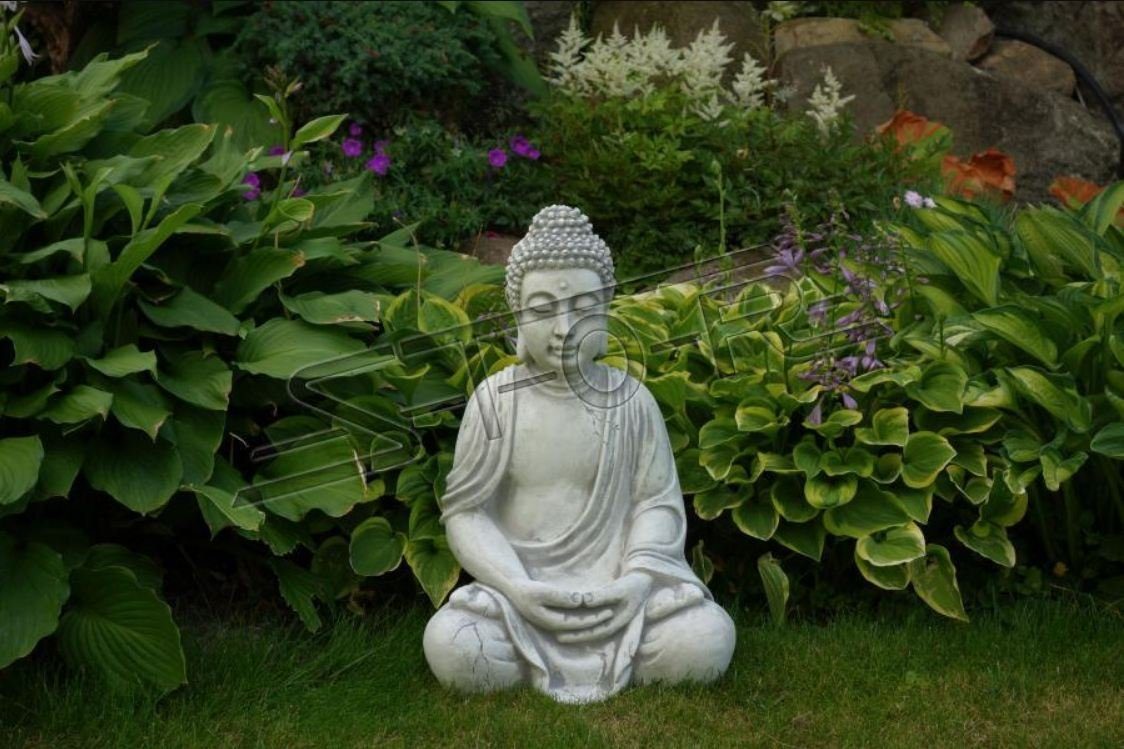 Garten für in Skulptur Steinoptik. Skulptur Buddha Große Skulptur JVmoebel