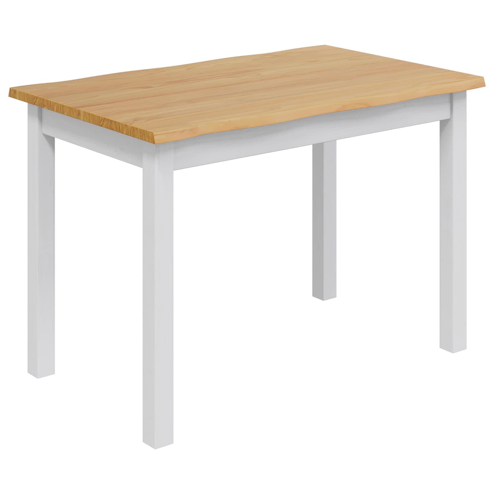 vidaXL Esstisch Esstisch EKAI Weiß 112 x 70 x 76,5 cm Massives Kiefernholz (1-St)