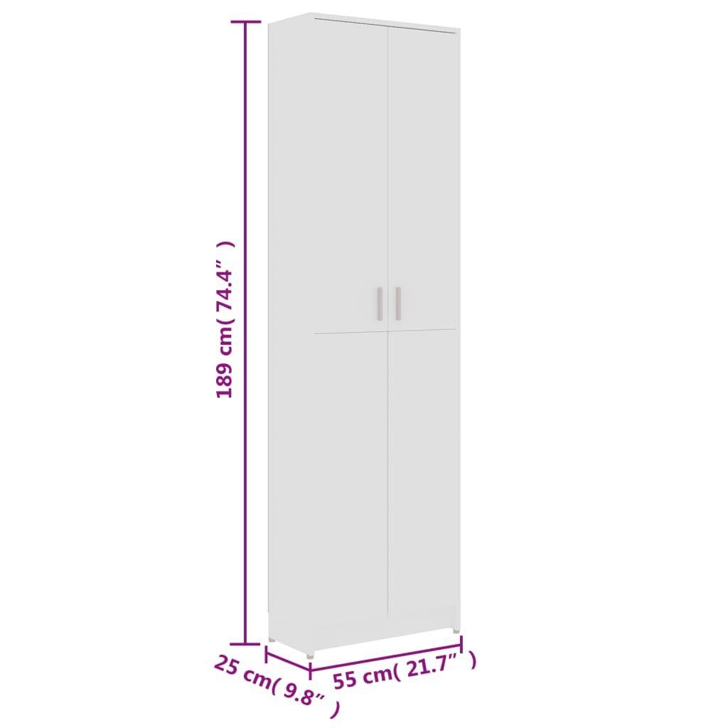 (1-St) Weiß Kleiderschrank cm Holzwerkstoff 55x25x189 vidaXL Garderobenschrank