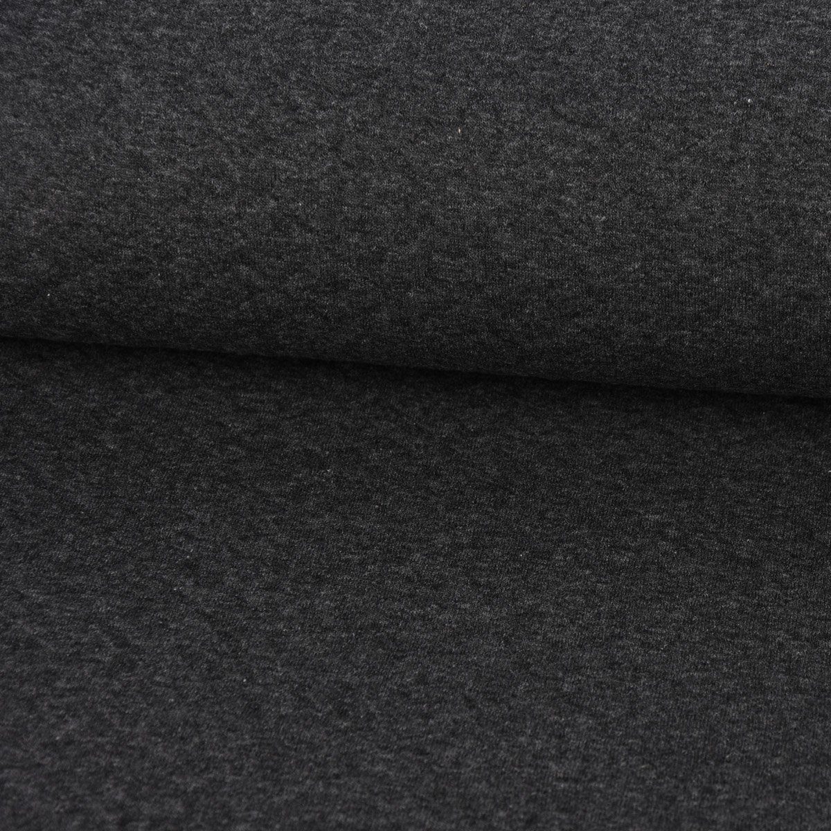Stoff Sweatstoff Steppstoff Steppsweat uni anthrazit meliert 1,5m Breite