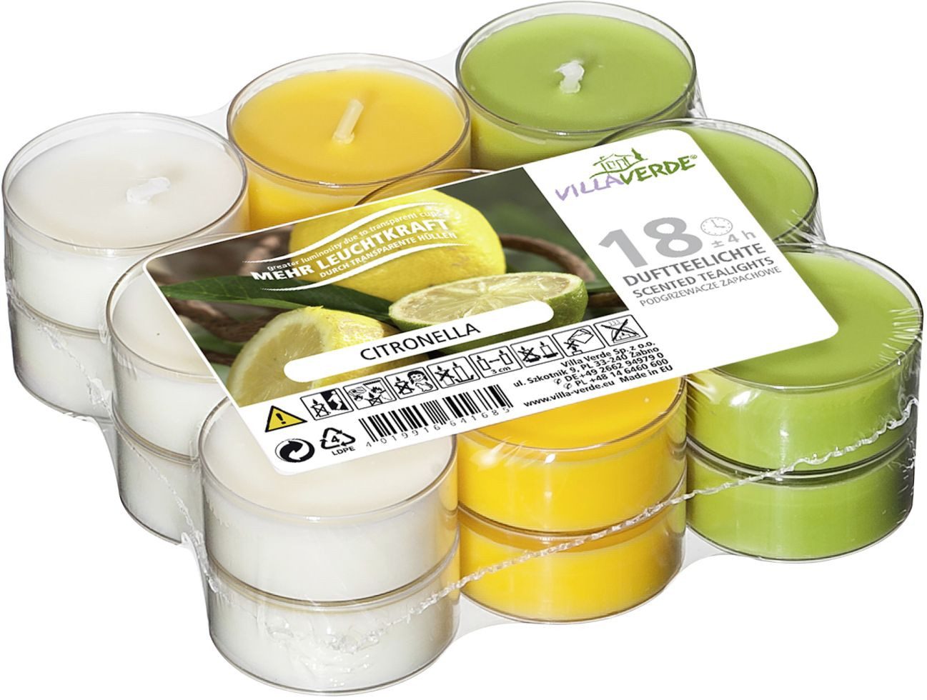 Villa Verde Teelicht Villa Verde Duftteelichter Citronella, Höhe: 1,7 günstig online kaufen