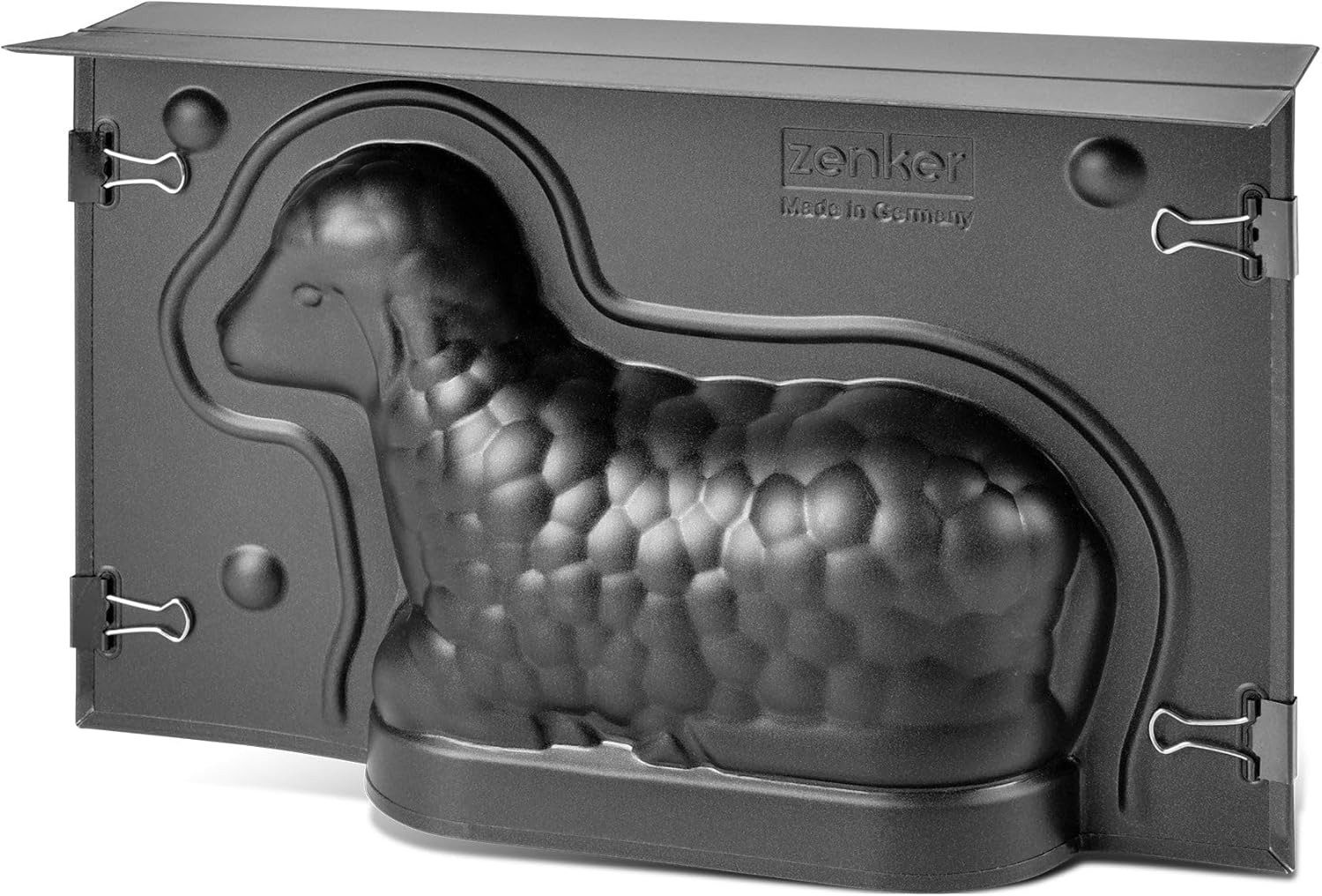 Zenker Backform Zenker Backform Lamm Made in Germany, (Backform + Klammern), 3D, Antihaft-Beschichtung, inkl. Klammern