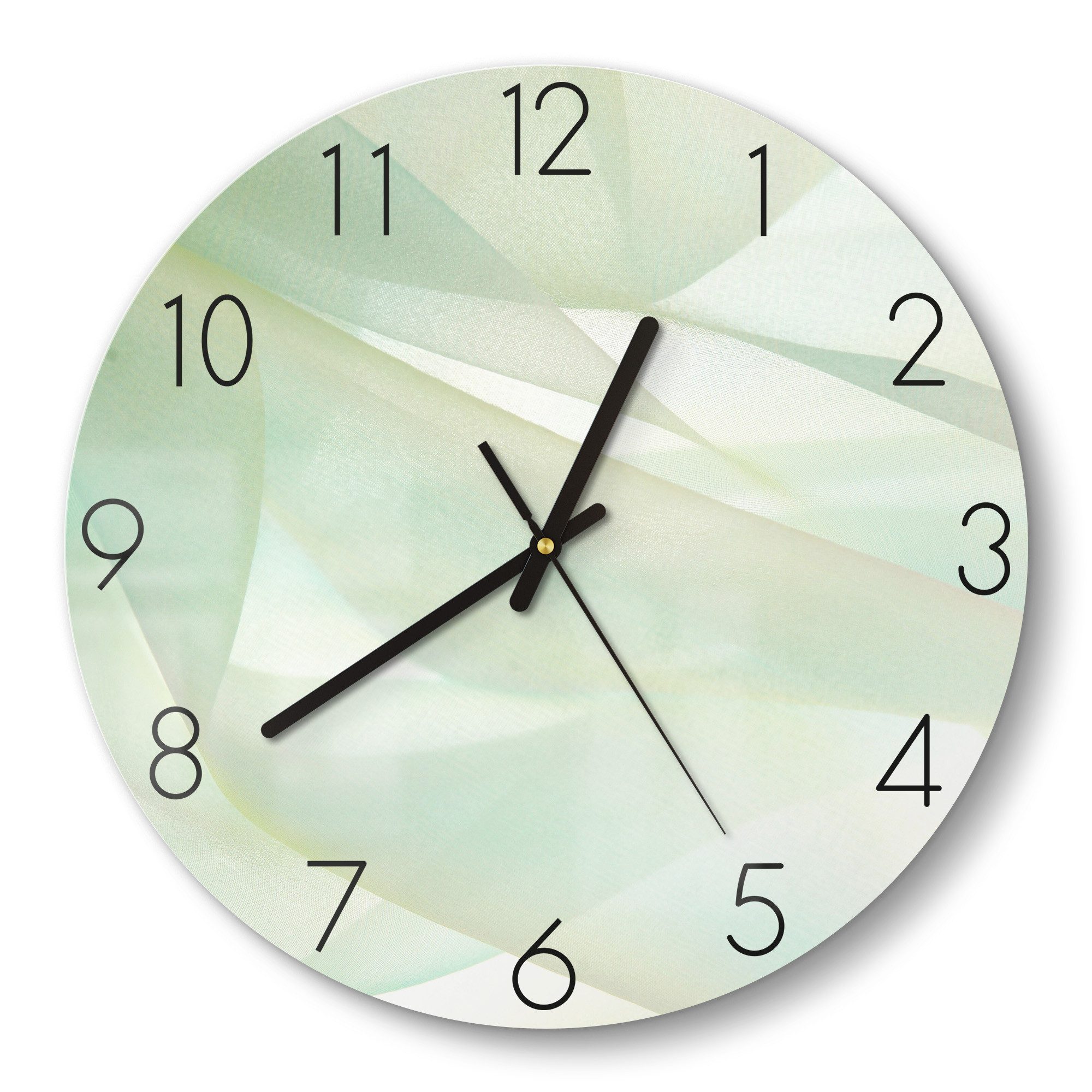 DEQORI Wanduhr 'Zarte Eleganz' (Glas Glasuhr modern Wand Uhr Design Küchenuhr)