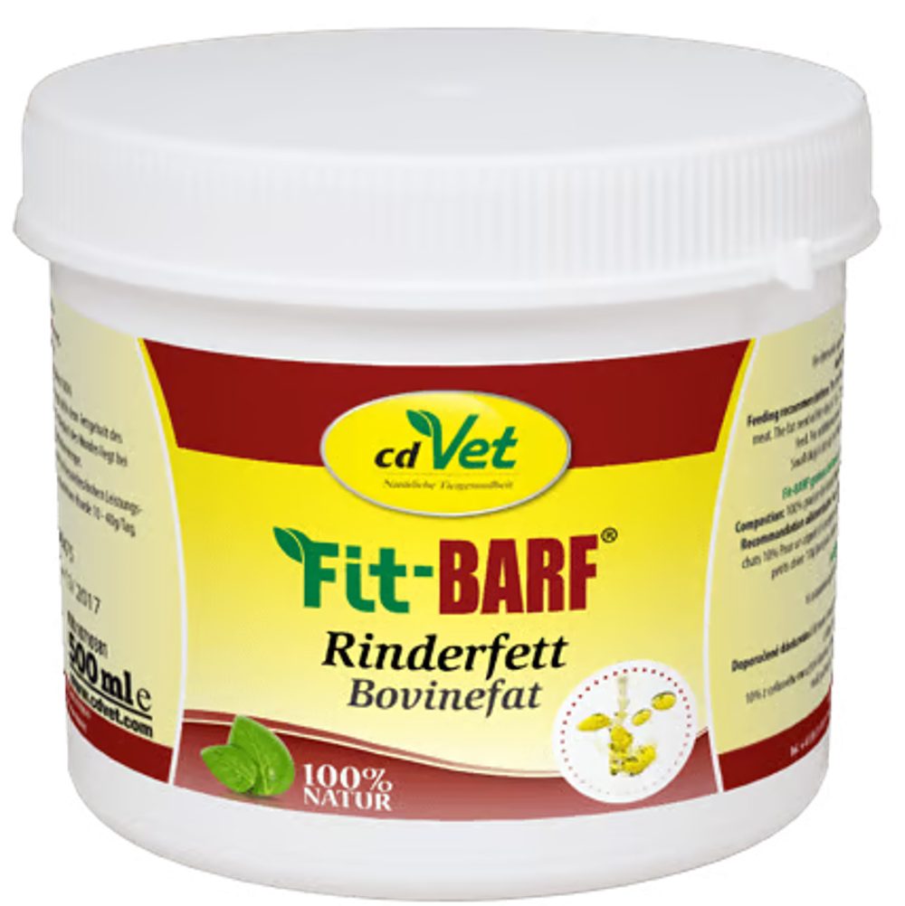 cdVet Fit-BARF Rinderfett, Ergänzungsfutter für: Katzen, Hunde, bei Untergewicht und schlechte Futterverwerter