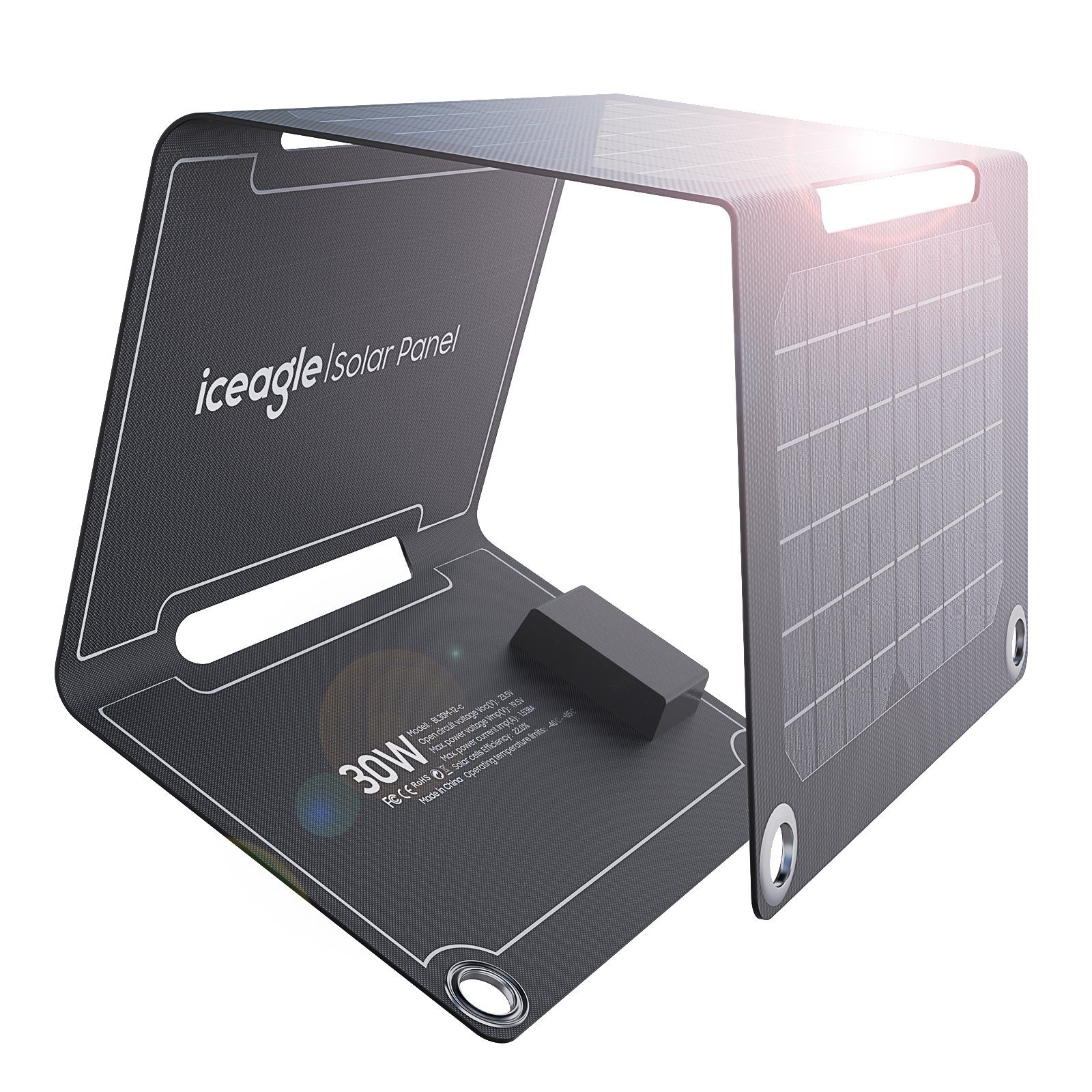 Aoucheni Solar Ladegerät 30W,USB Faltbar Solar Panel für Smartphone  Solarladegerät (SET)