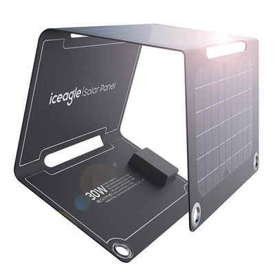 Aoucheni Solar Ladegerät 30W, USB Faltbar Solar Panel für Smartphone Solarladegerät (SET)