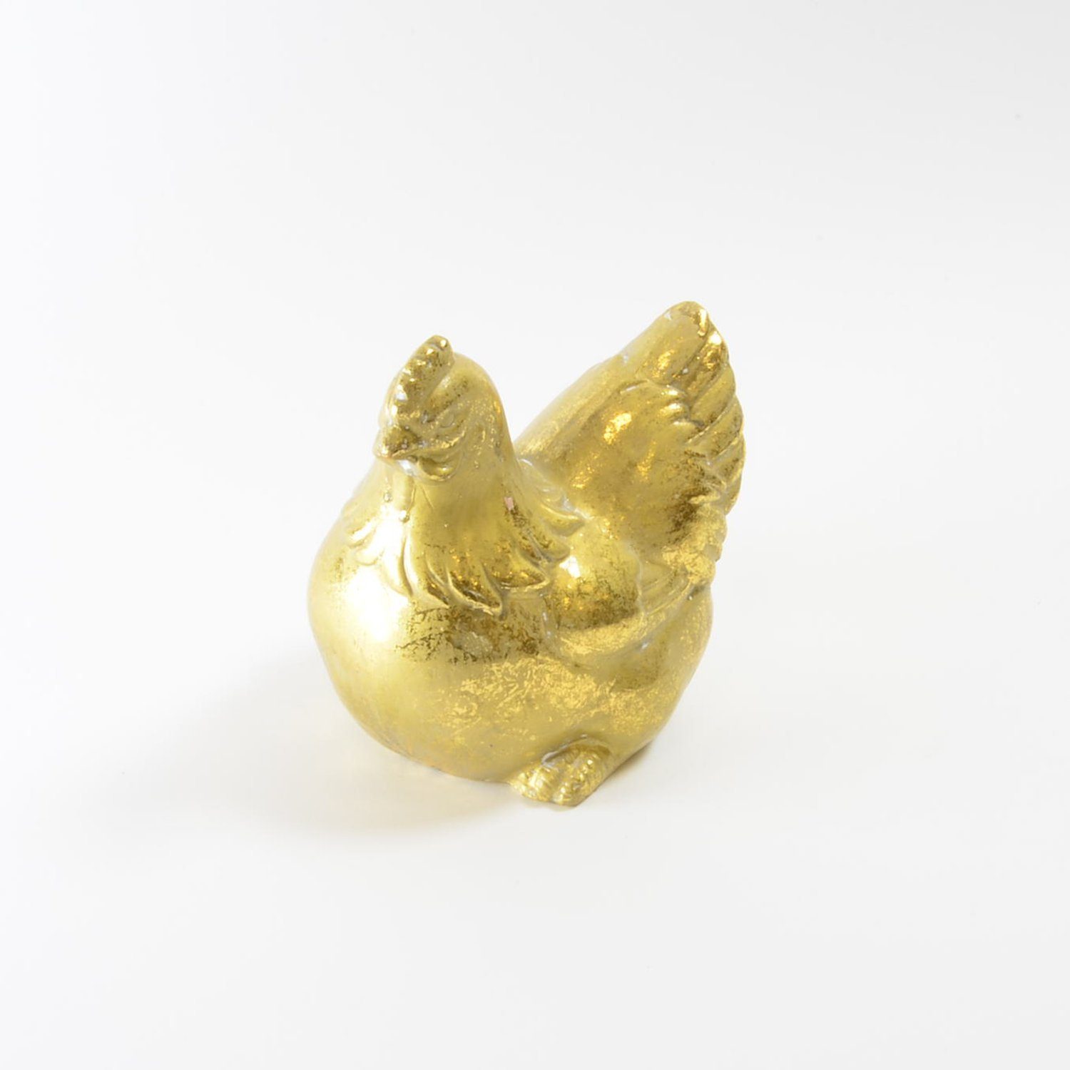 glänzend Huhn/Hahn Dragimex antik-gold Dekofigur