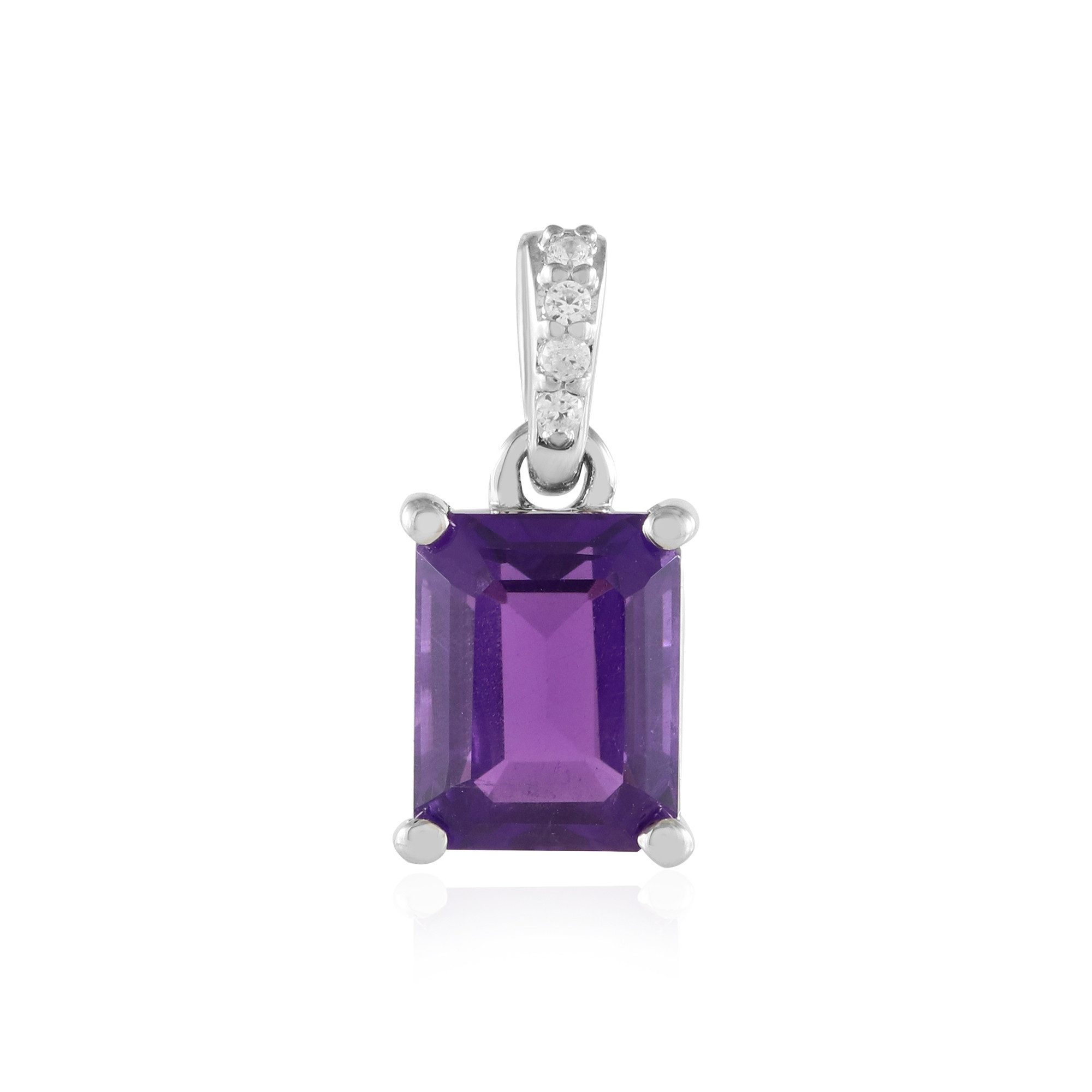 Cavill Kettenanhänger Cavill Sambia-Amethyst 2,009 ct Platin 925 Silber Zir günstig online kaufen