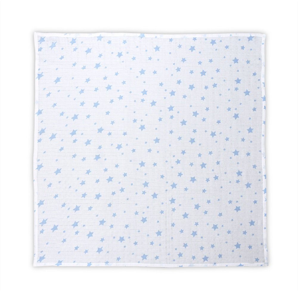 ab Lorelli, Größe Babydecke weiß Wickeldecke blau Geburt x 80 cm, Baumwolle, 80 Musselin,