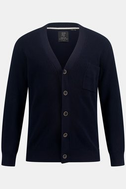 JP1880 Poloshirt Strickjacke V-Ausschnitt Knopfleiste Brusttasche