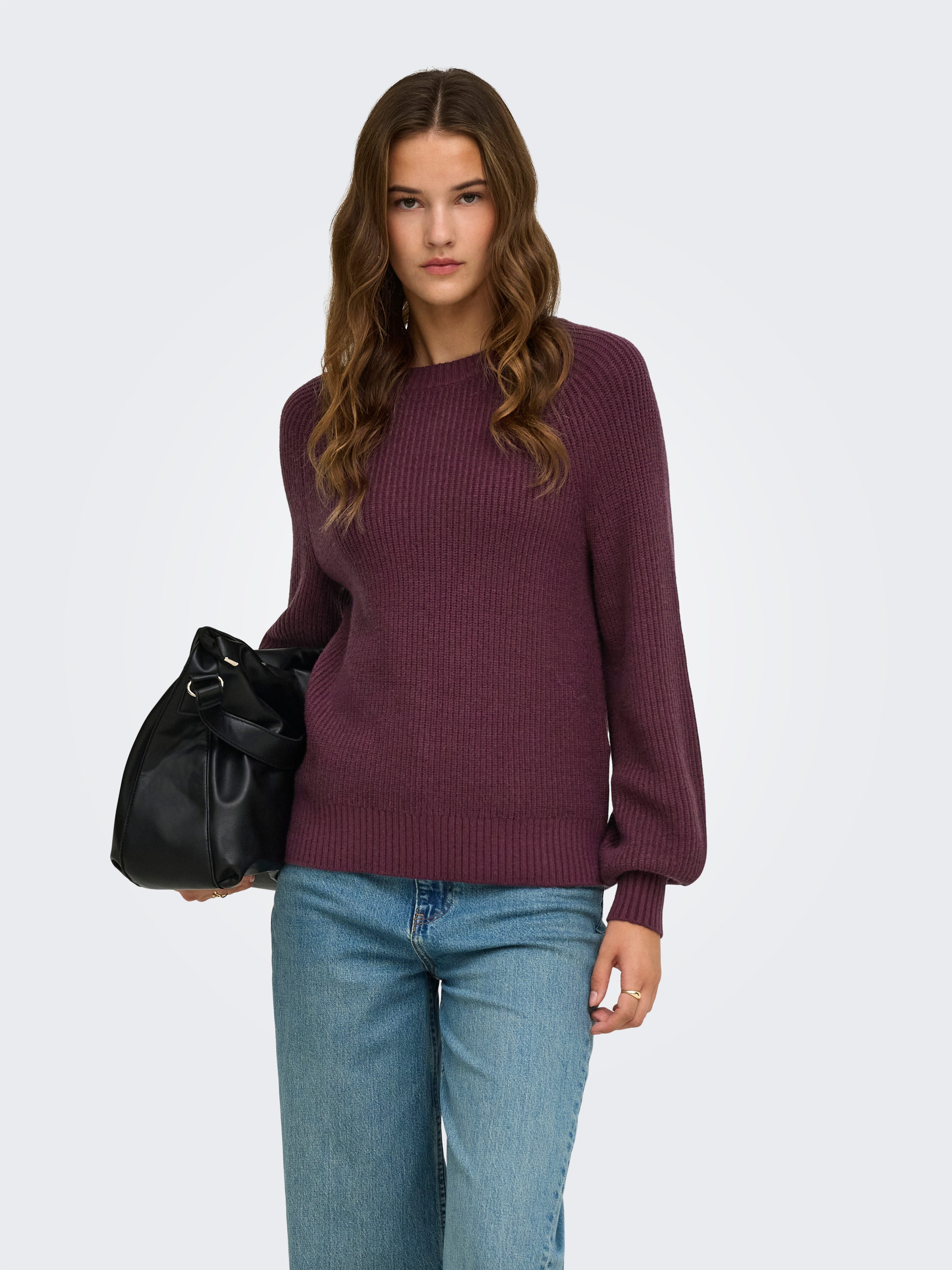ONLY Strickpullover ONLIDA LS RIB O-NECK CS KNT Viskosemischung