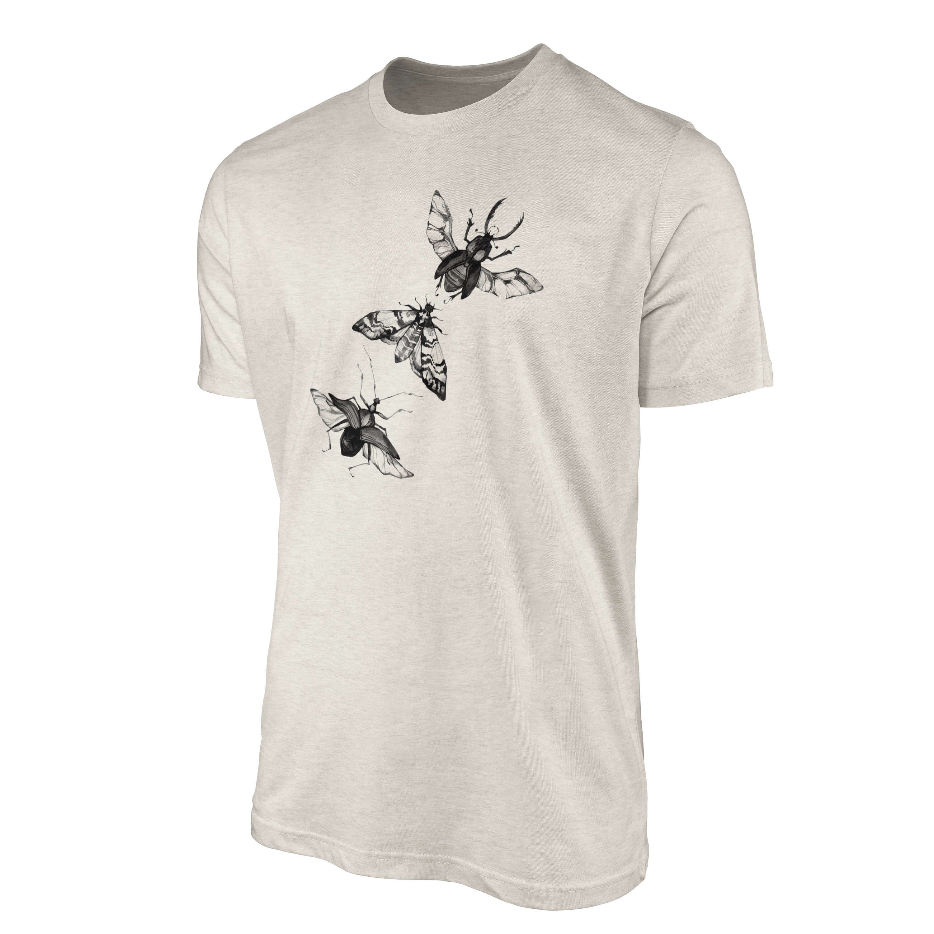 T-Shirt Nachhaltig Shirt Sinus Motiv Insekten (1-tlg) Farbe T-Shirt Herren Ökom 100% Bio-Baumwolle Organic Aquarell Käfer Art