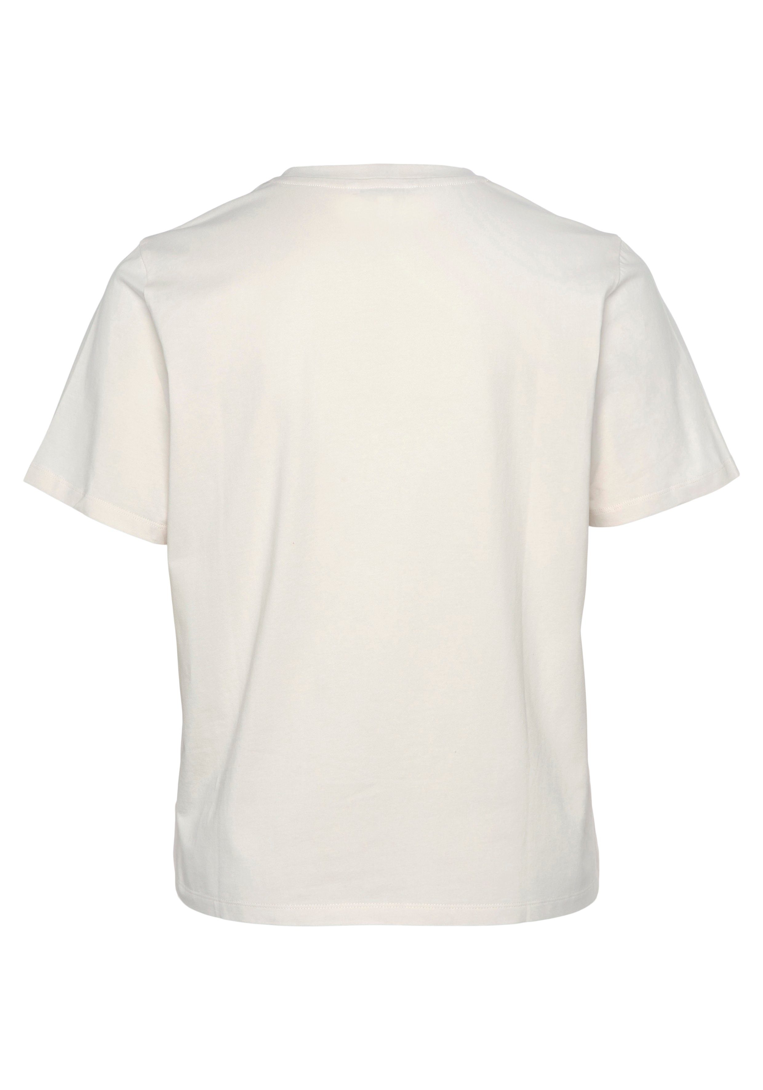 SIZE Rundhalsshirt Logoschriftzug CURVE,mit weiß PLUS Curve Hilfiger Tommy