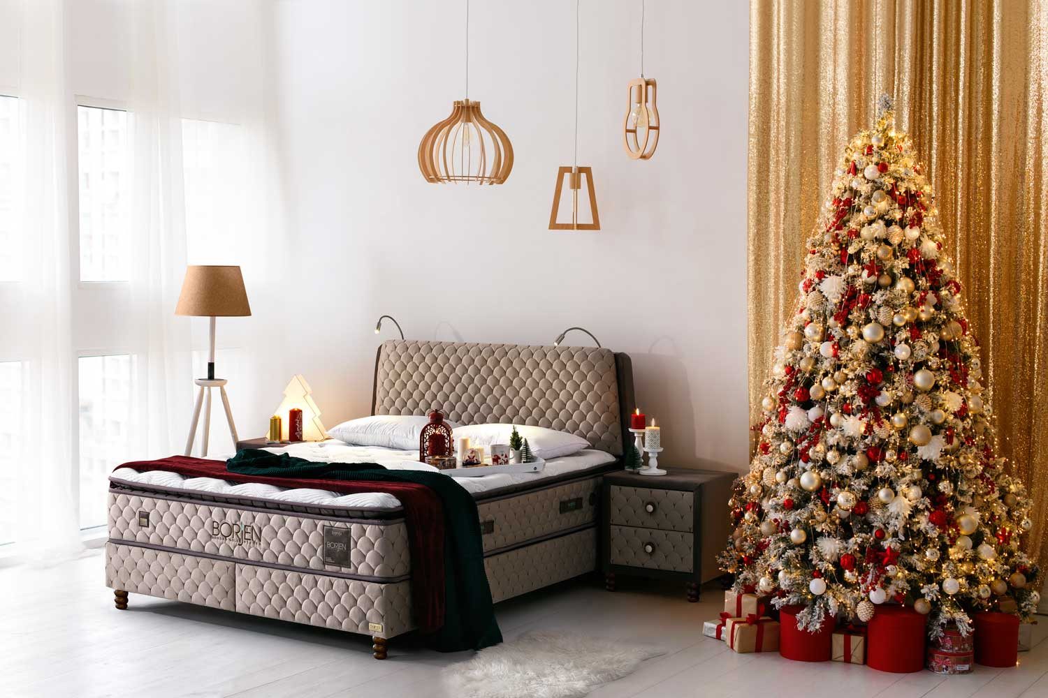 BAMBI YATAK Boxspringbett Set, Bambi Borjen, Kopfteil-Lampe USB-Port, Bor-M günstig online kaufen