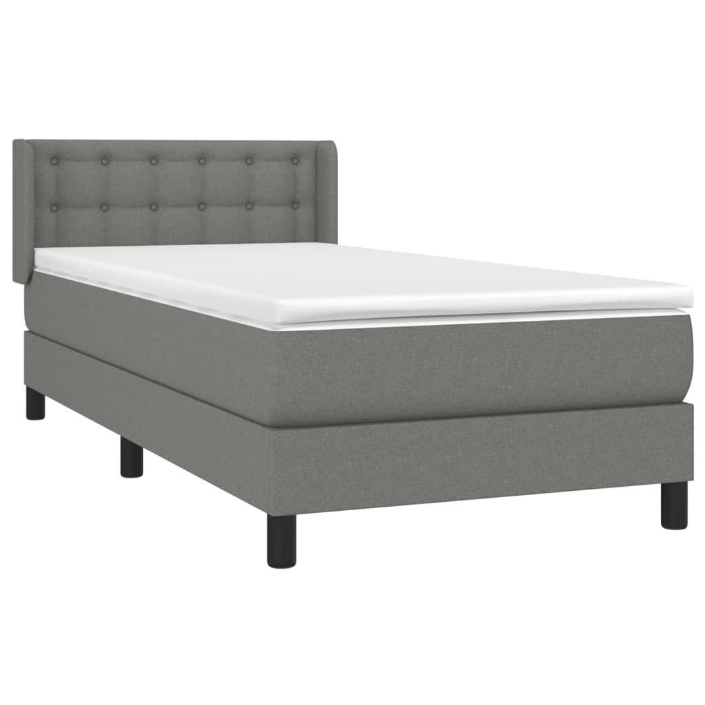 vidaXL Bett Boxspringbett mit Matratze Dunkelgrau günstig online kaufen