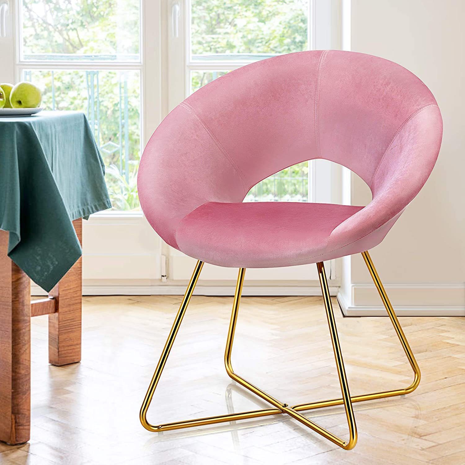 COSTWAY Sessel »Polstersessel, Schminktisch Stuhl, Wohnzimmerstuhl«, mit  Metallbeinen, bis 120kg belastbar online kaufen | OTTO