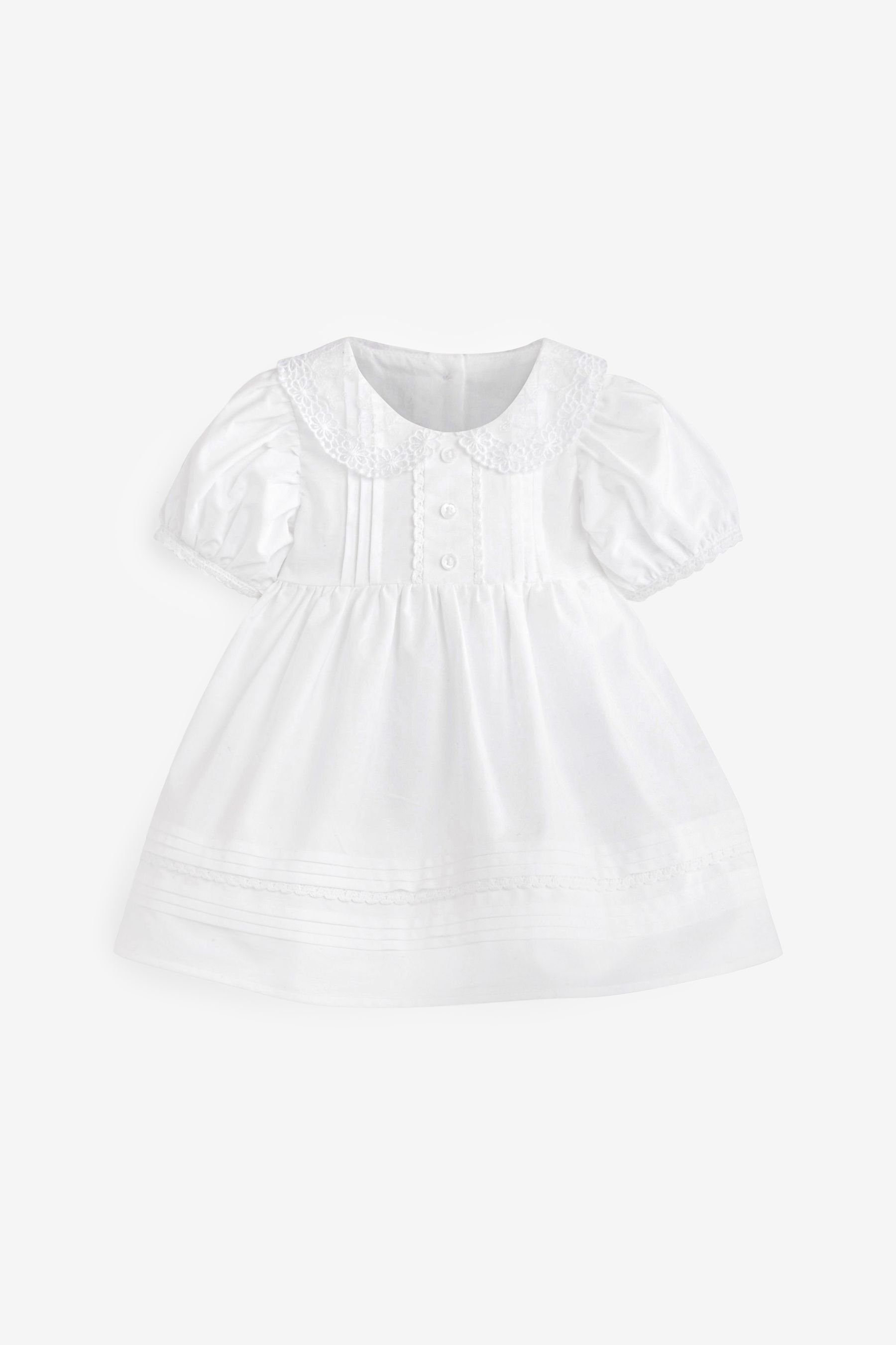 Next Partykleid Abendkleid aus Webstoff mit Kragen (1-tlg) White