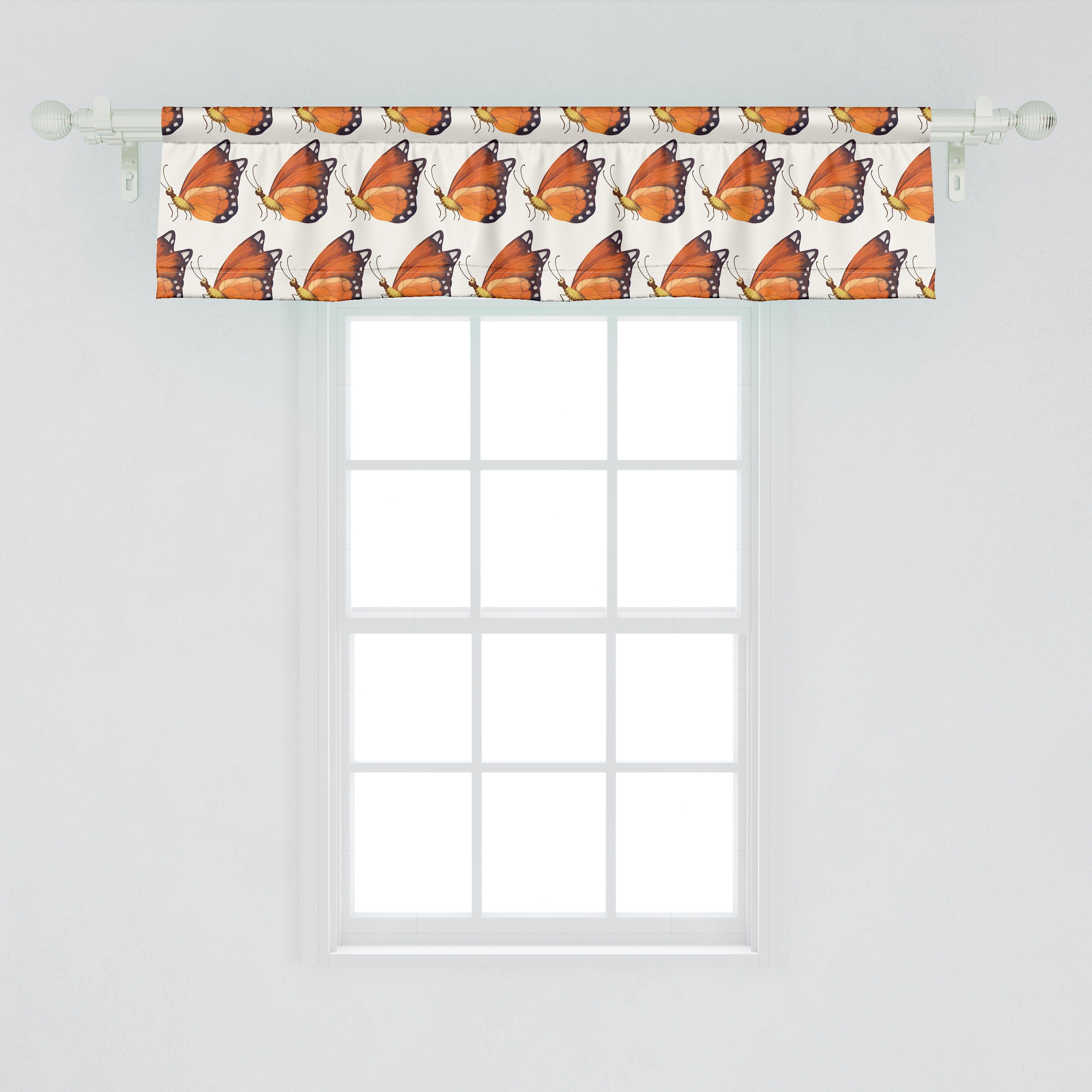 Schönheit Motiv Schmetterlinge Motte Microfaser, Abakuhaus, mit Volant Küche Dekor Stangentasche, Vorhang Scheibengardine für Schlafzimmer Bugs