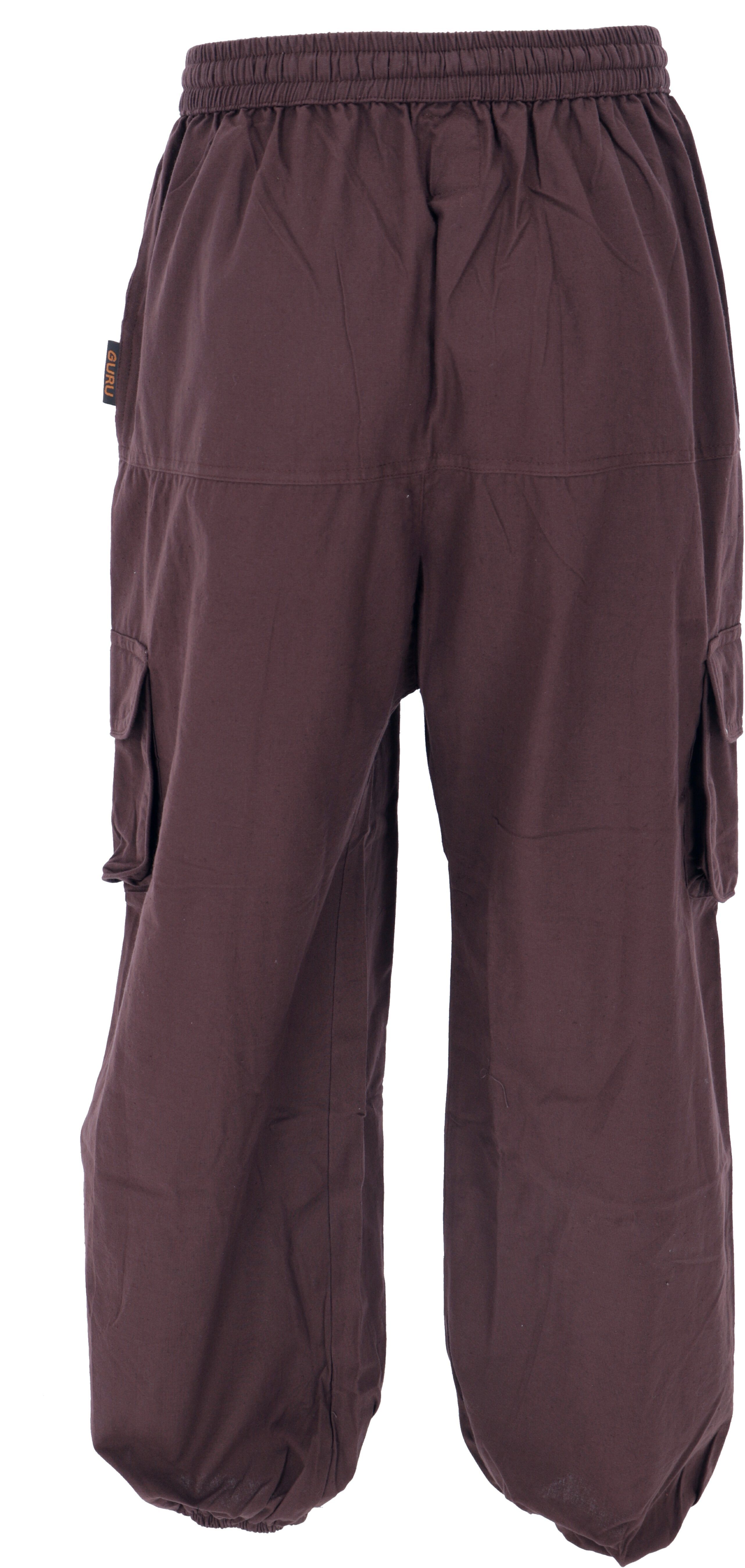 bequeme Goahose, alternative Yoga Hose, Ethno Bekleidung, Freizeithose.. Relaxhose dunkelbraun Style Herren Guru-Shop