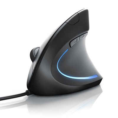 CSL ergonomische Maus (kabelgebunden, optische vertikale Mouse, Vorbeugung gegen Mausarm/Tennisarm (RSI)