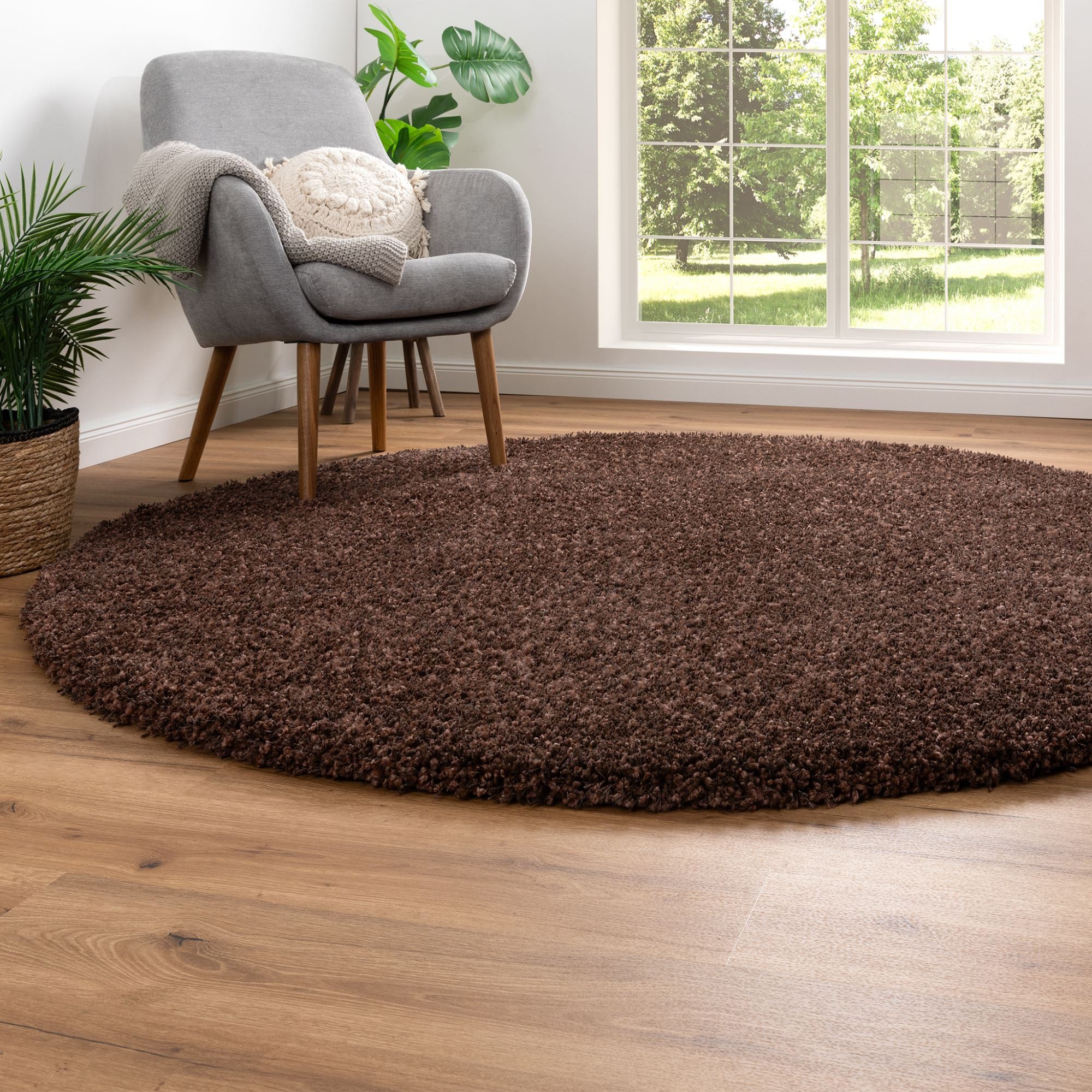 Steffensmeier Hochflor-Teppich Twilight - Rund, rund, günstig online kaufen