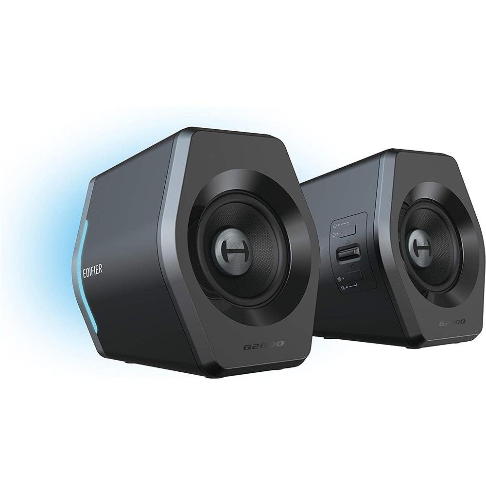 (Bluetooth, Edifier® G2000 Gaming-Lautsprecher 2.0 32 W, Schwarz RGB-Beleuchtung)