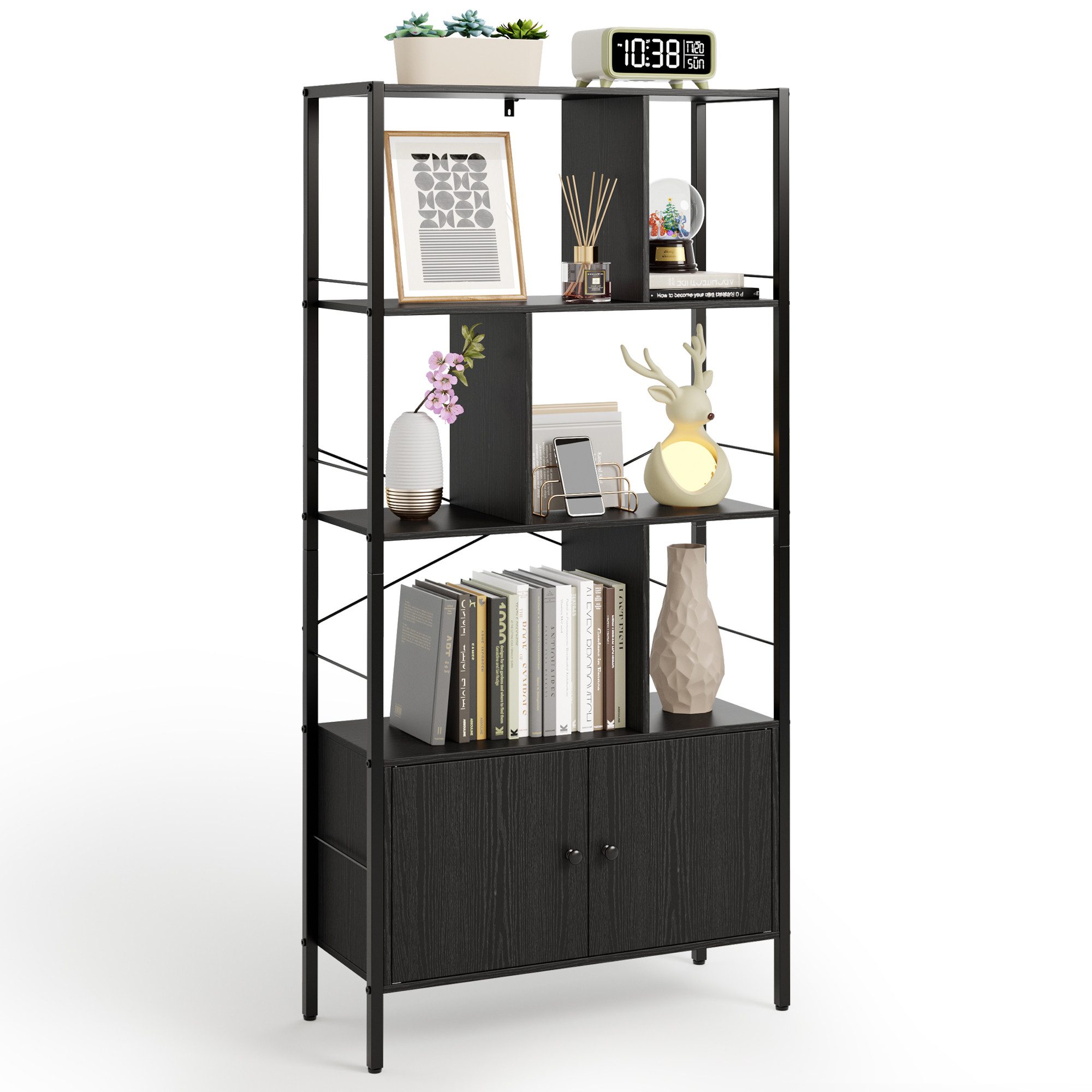 Bealife Bücherregal Bücherschrank mit 4 offenen Regalebenen, 4 x 30 x 153 c günstig online kaufen